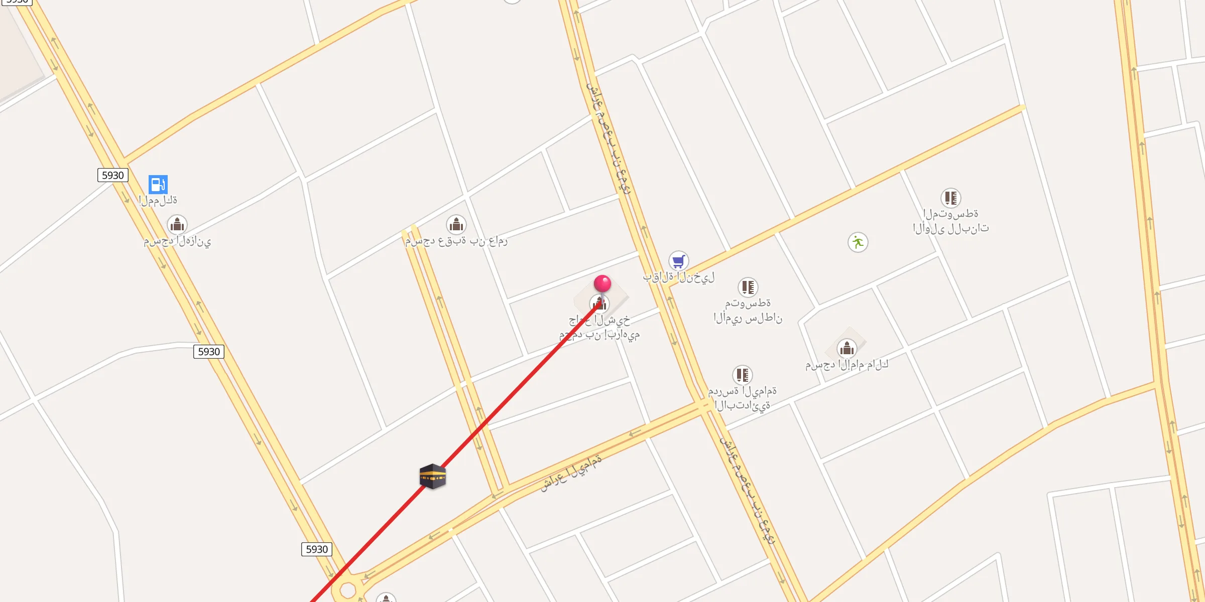 Carte de localisation : جامع الشيخ محمد بن إبراهيم