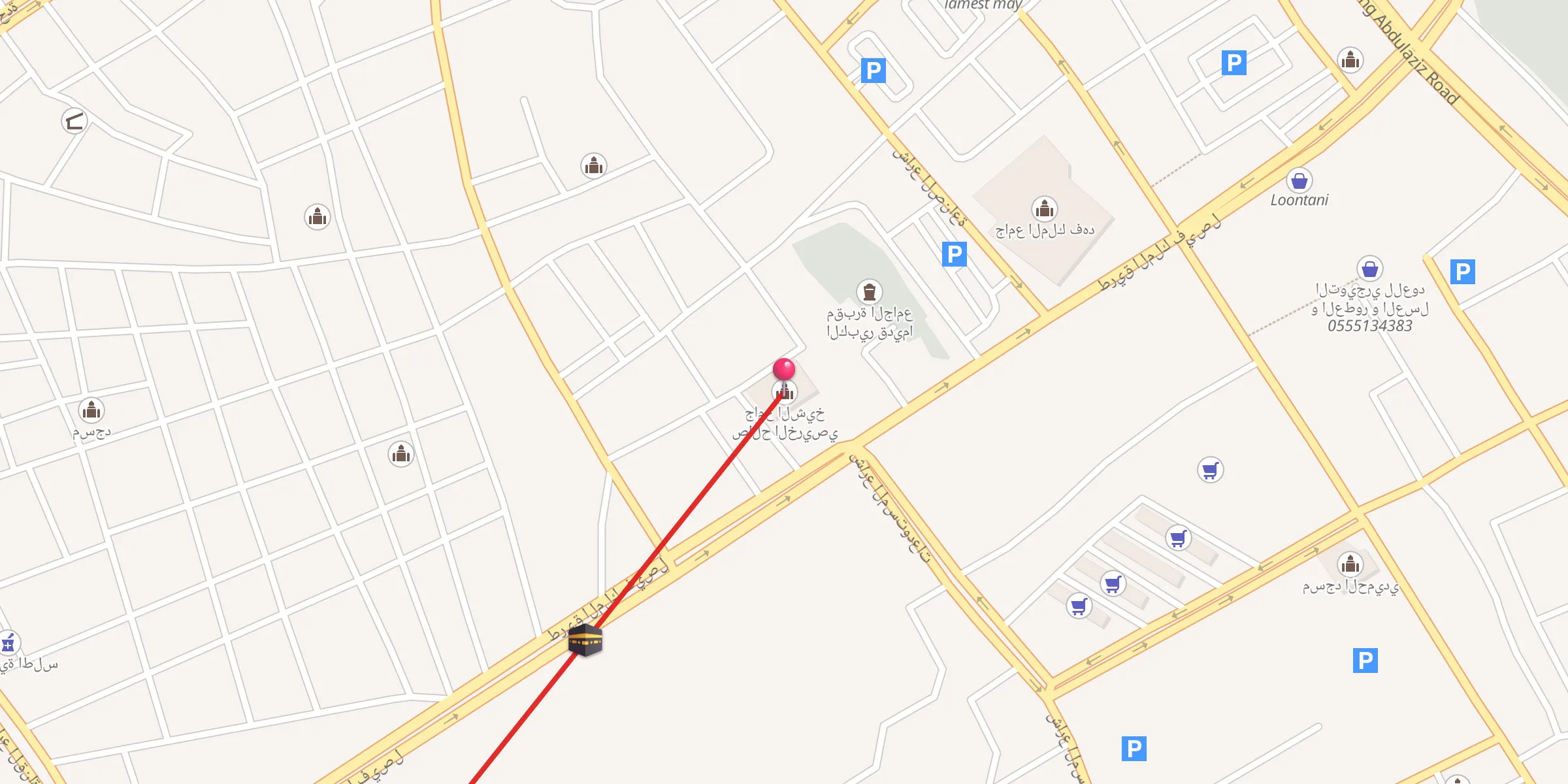 Carte de localisation : جامع الشيخ صالح الخريصي