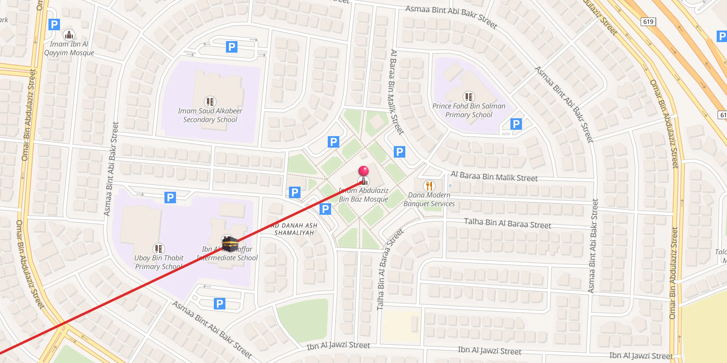 Carte de localisation : جامع الإمام عبد العزيز بن باز