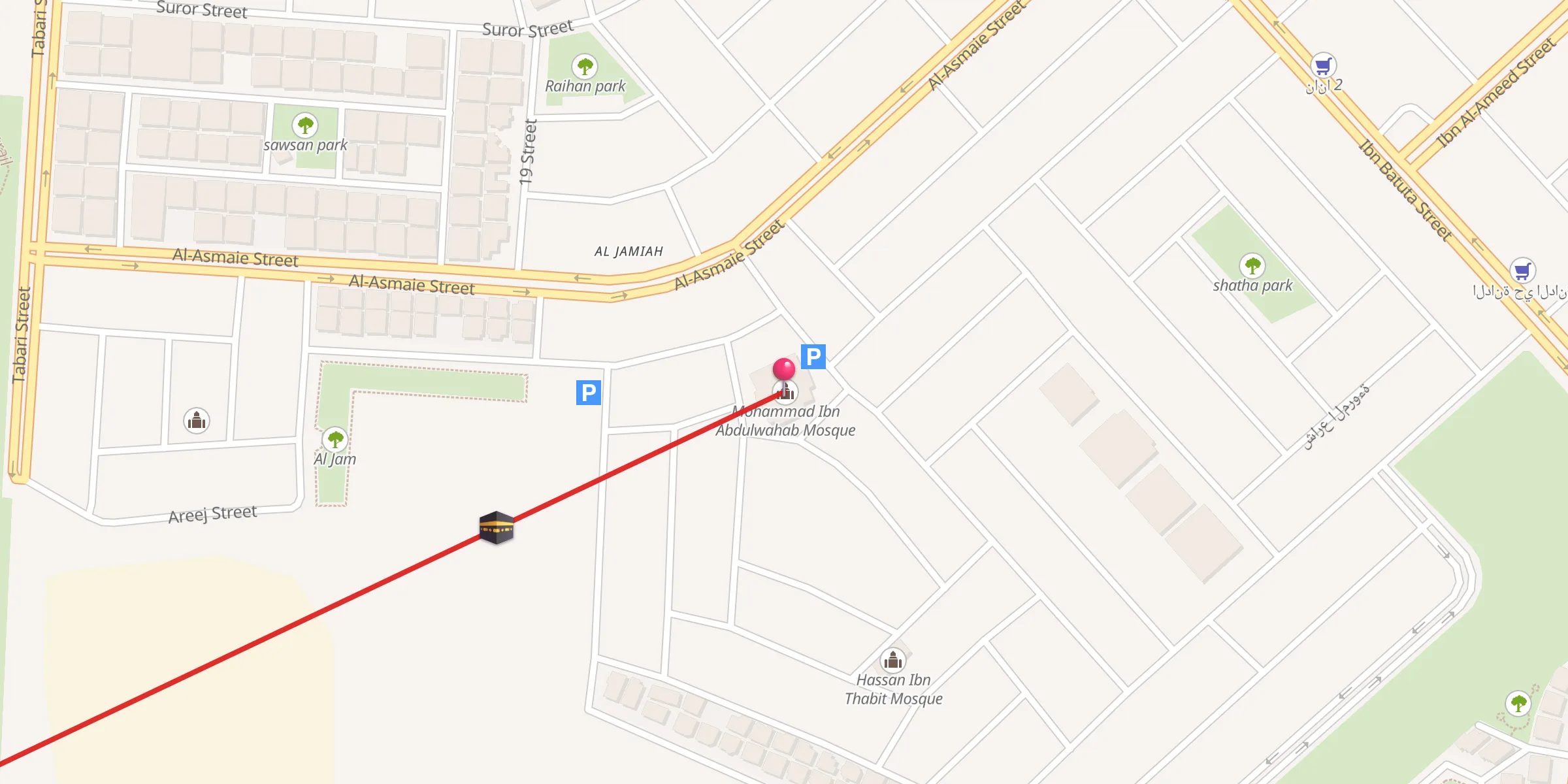 Carte de localisation : جامع محمد ابن عبد الوهاب