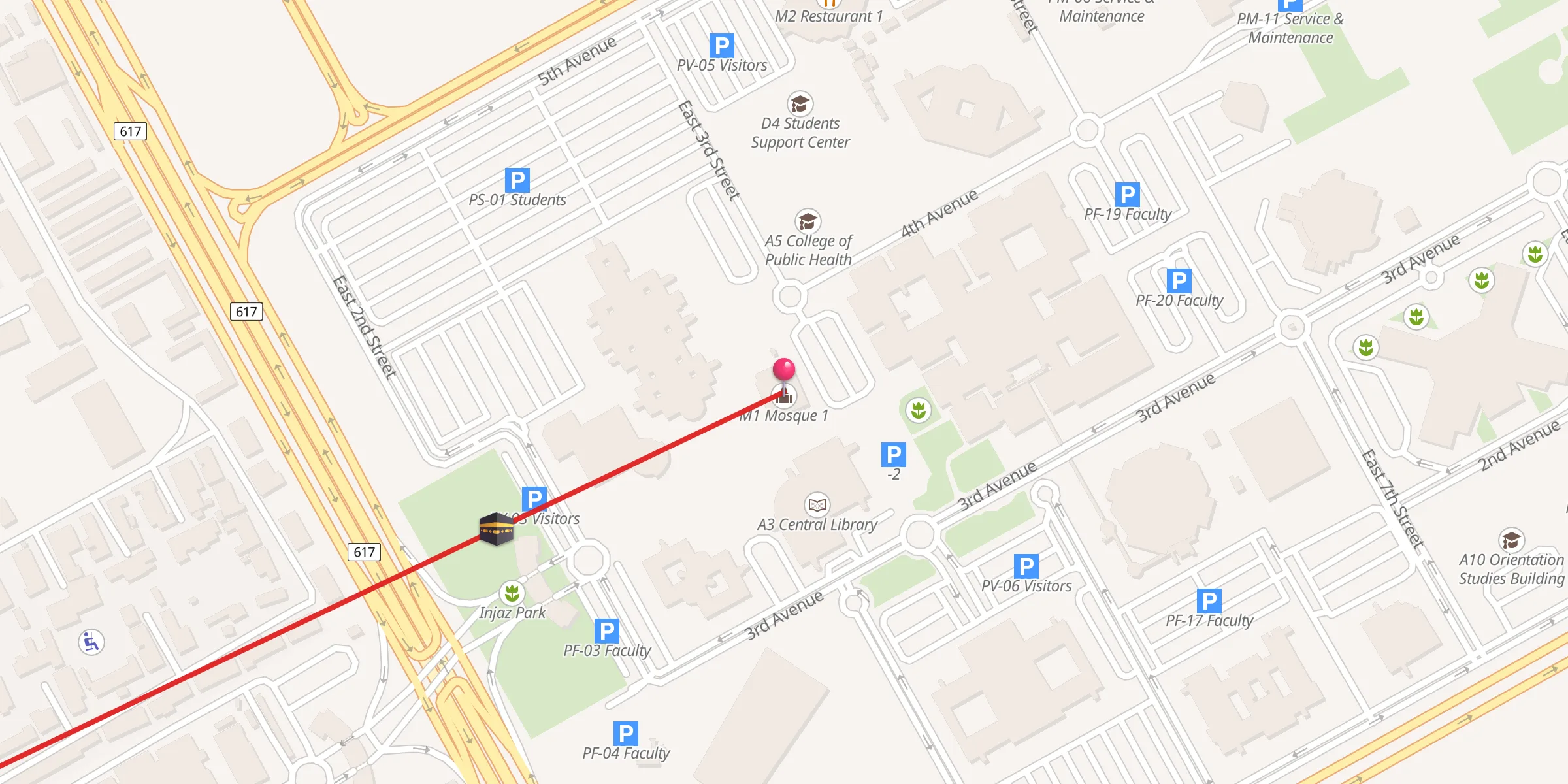 Carte de localisation : M1 Mosque 1