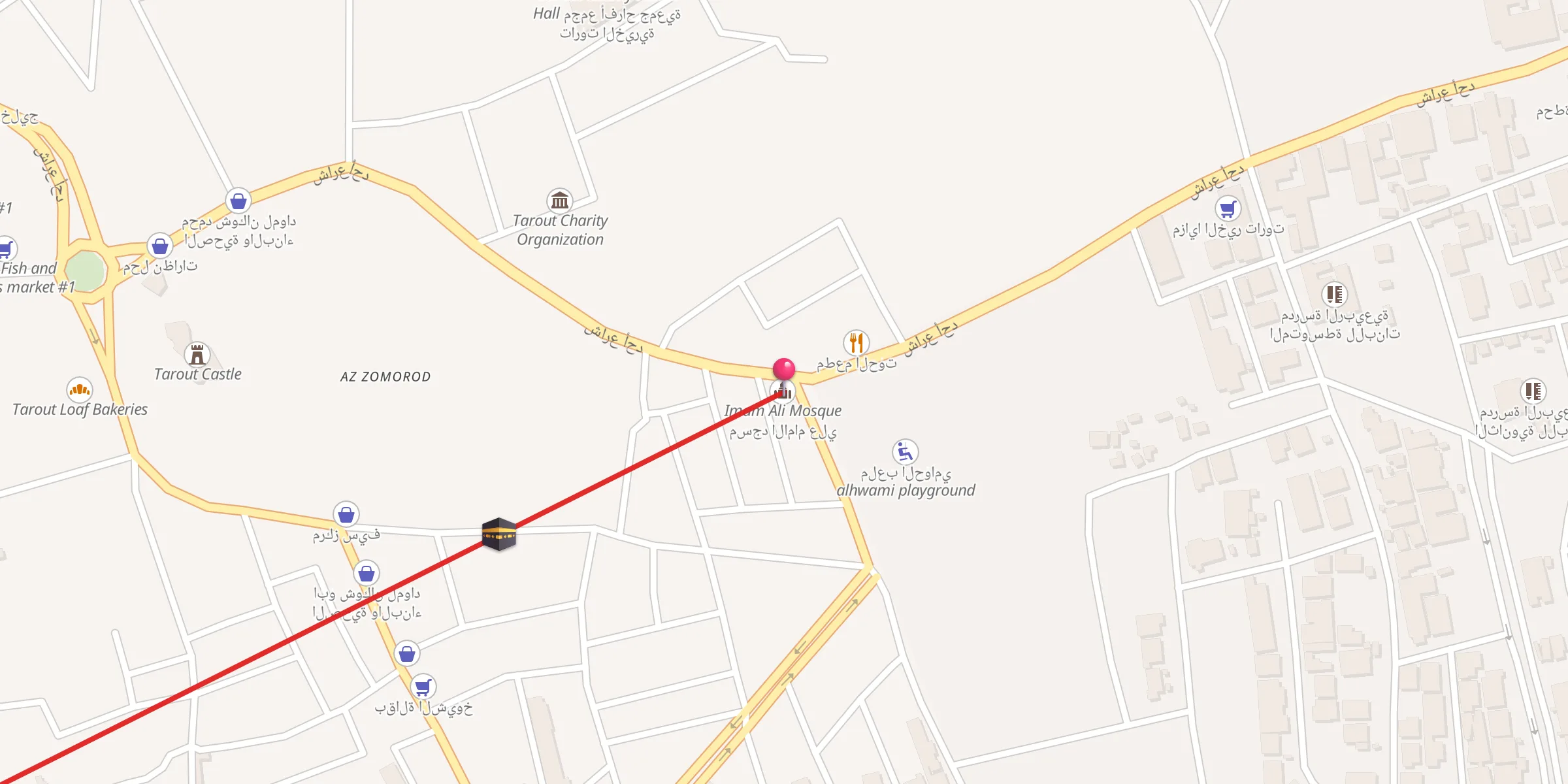 Carte de localisation : Imam Ali Mosque مسجد الامام علي