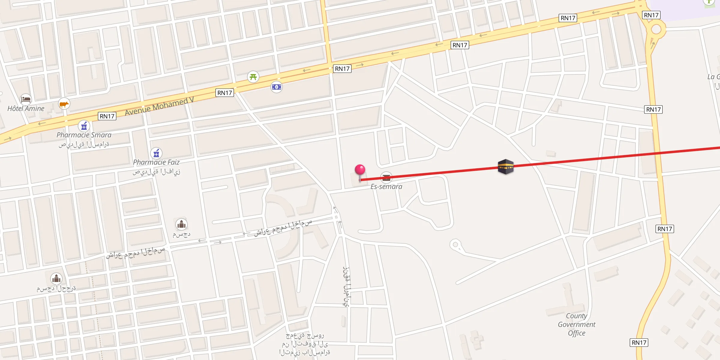 Carte de localisation : مسجد