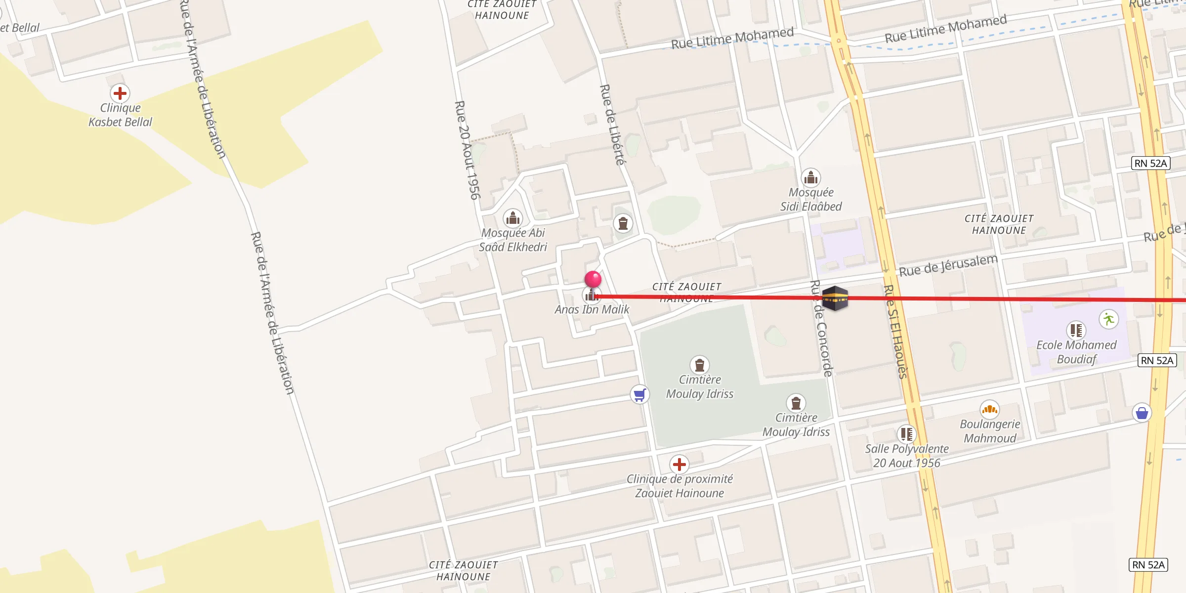 Carte de localisation : Anas Ibn Malik مسجد انس بن مالك
