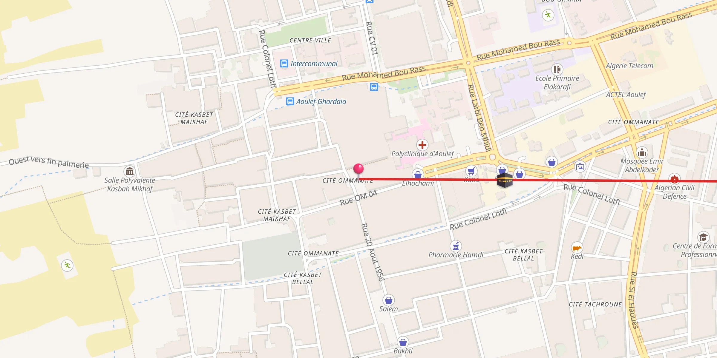 Carte de localisation : مسجد عمنات Mosquée Ommanate