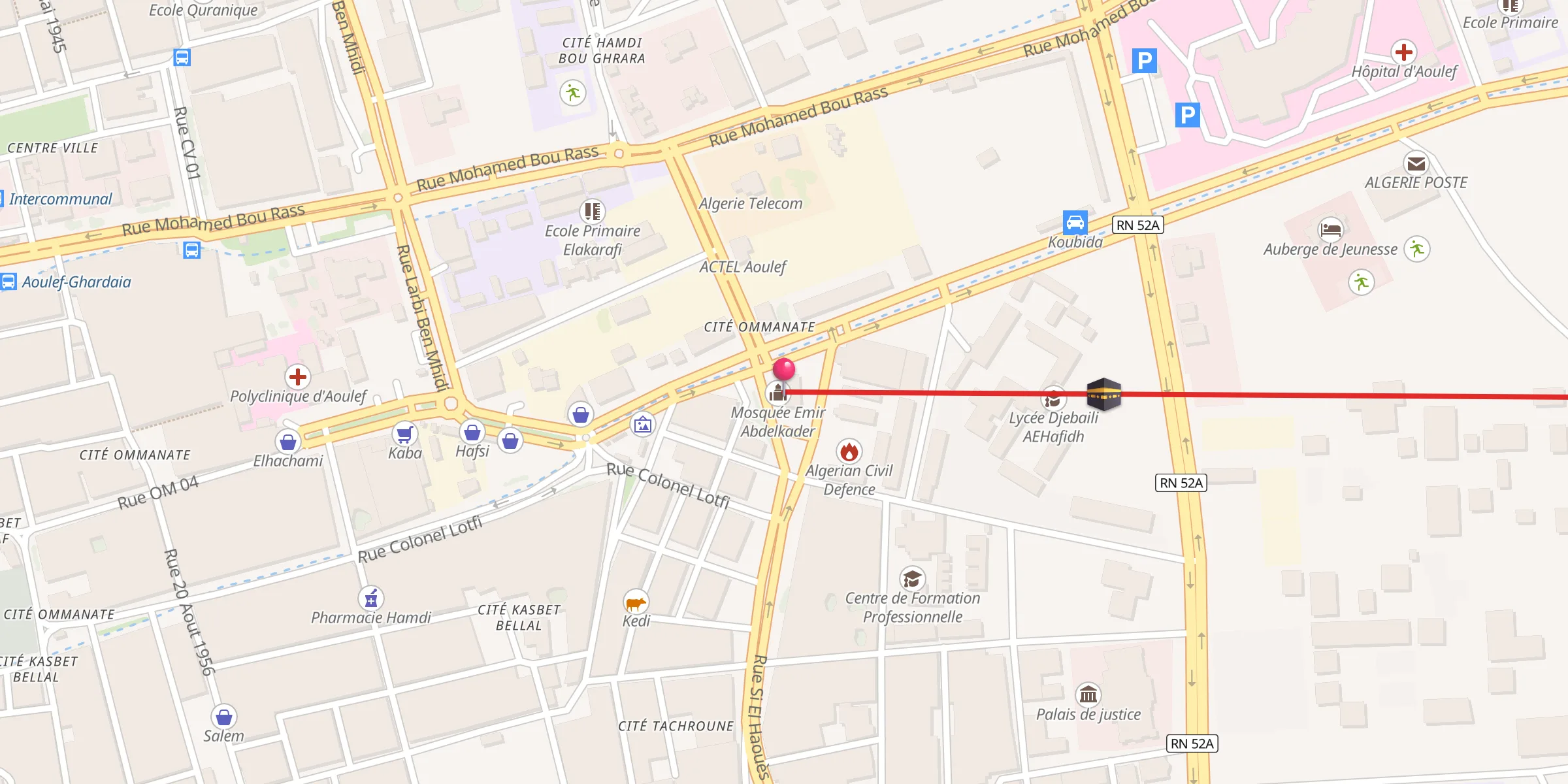 Carte de localisation : Mosquée Emir Abdelkader