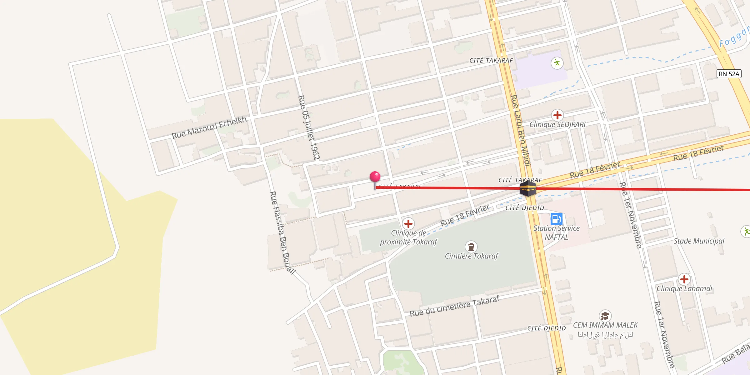 Carte de localisation : Mosquée Hamza ben Abdelmotaleb
