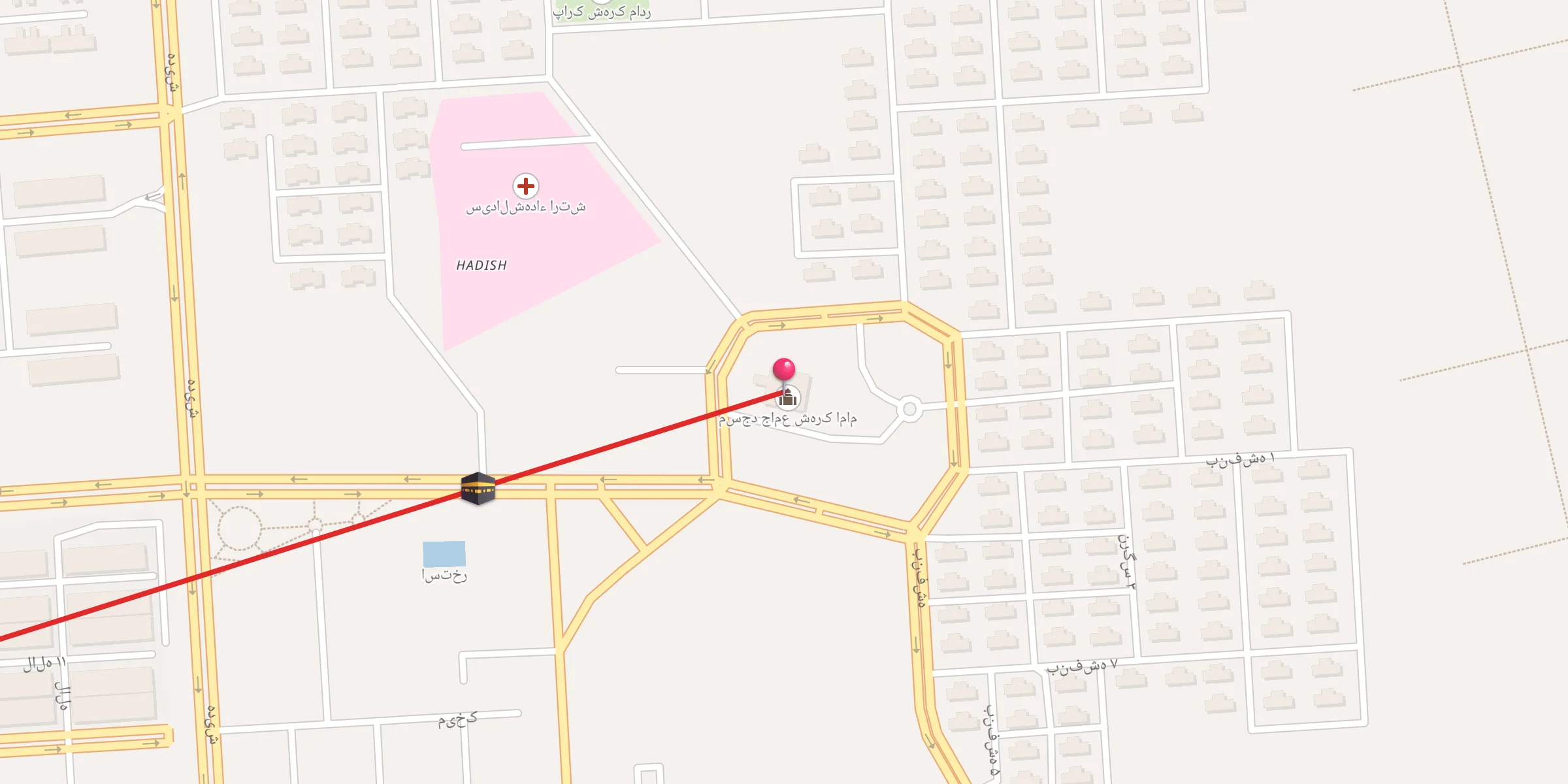 Carte de localisation : مسجد جامع شهرک امام