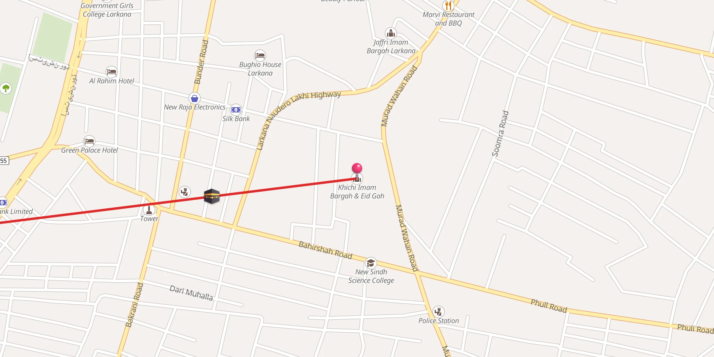 Carte de localisation : Khichi Imam Bargah & Eid Gah