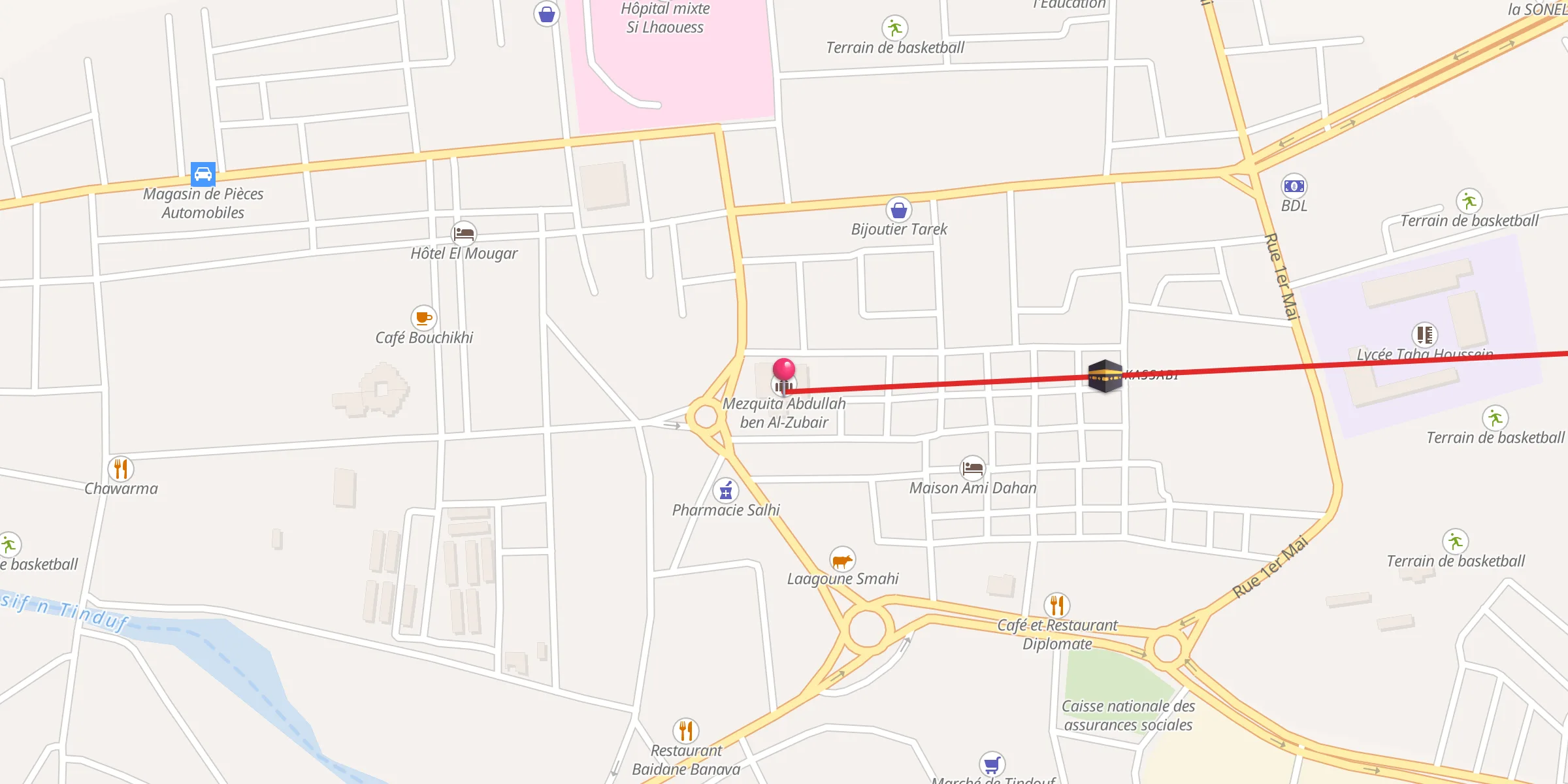 Carte de localisation : مسجد عبد الله بن الزبير