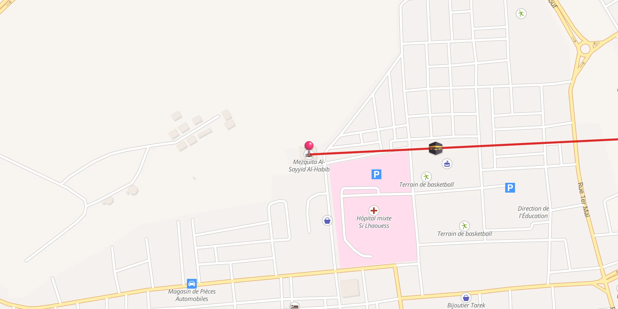 Carte de localisation : مسجد السيد الحبيب