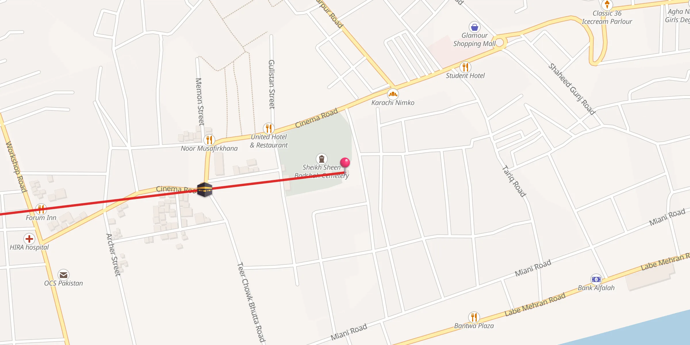 Carte de localisation : Sheikh Sheen Badshah Mosque