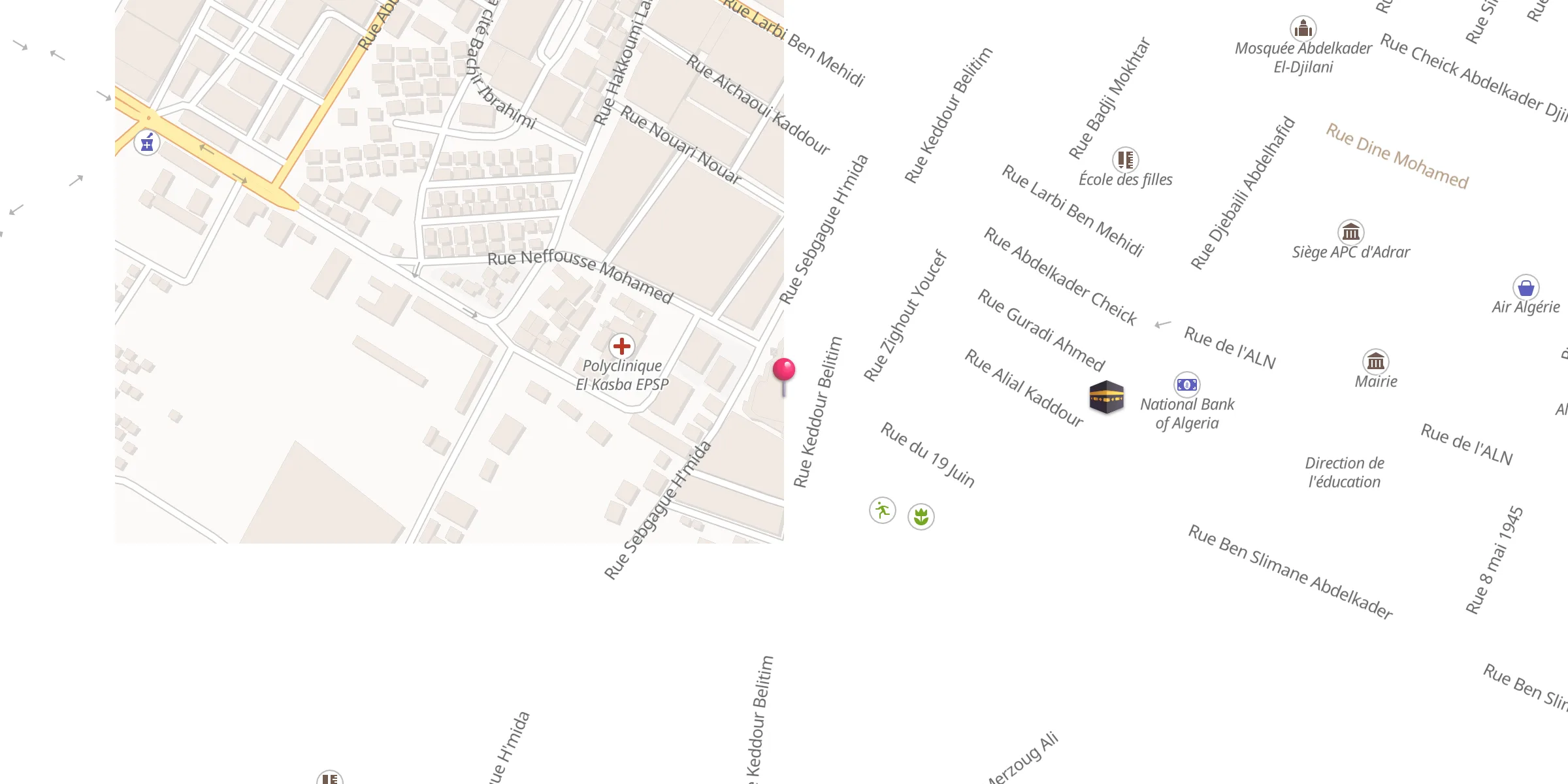 Carte de localisation : Mosquée cheikh sidi mohamed belkebir