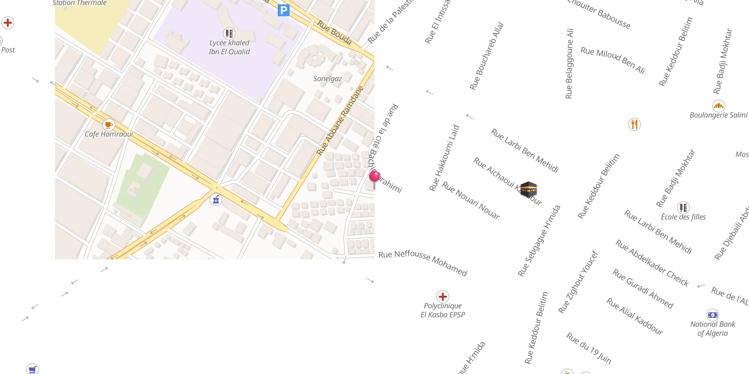Carte de localisation : Mosquée Elouahrani