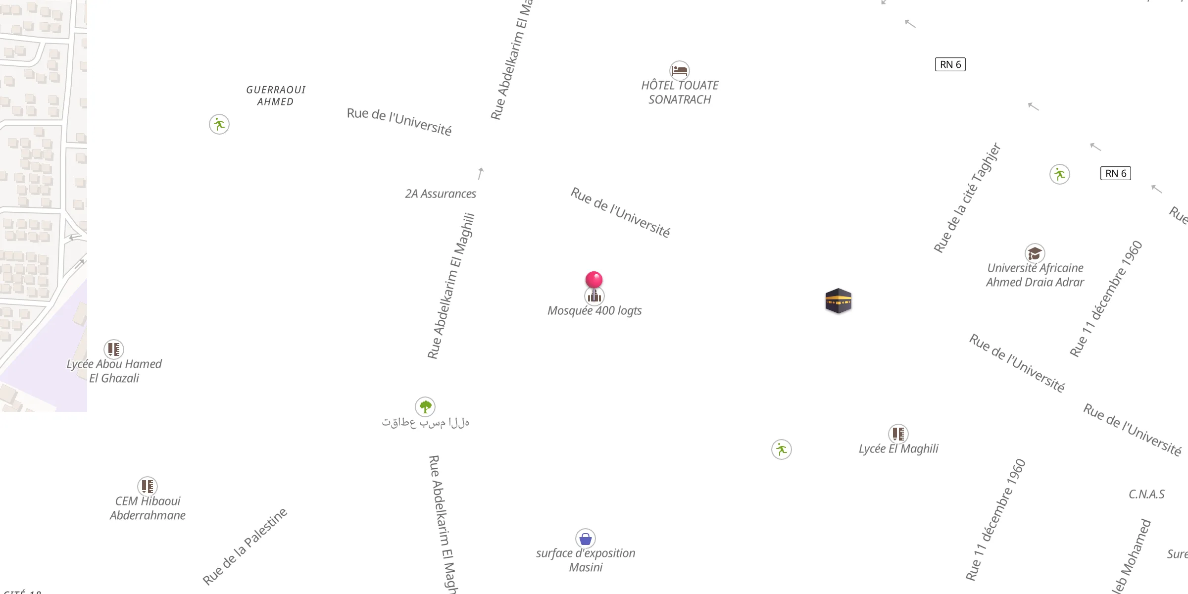 Carte de localisation : Mosquée 400 logts
