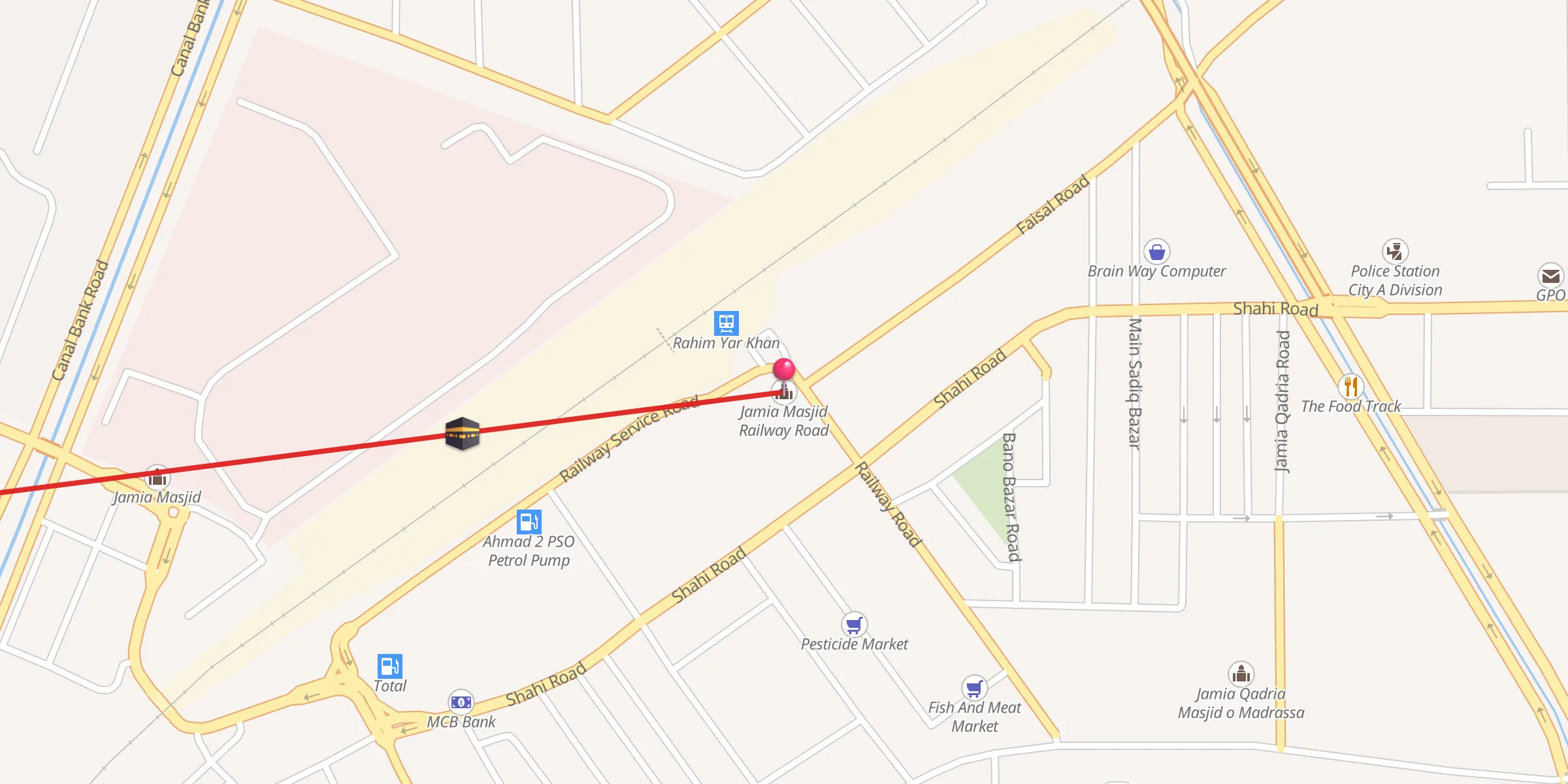 Carte de localisation : Jamia Masjid Railway Road