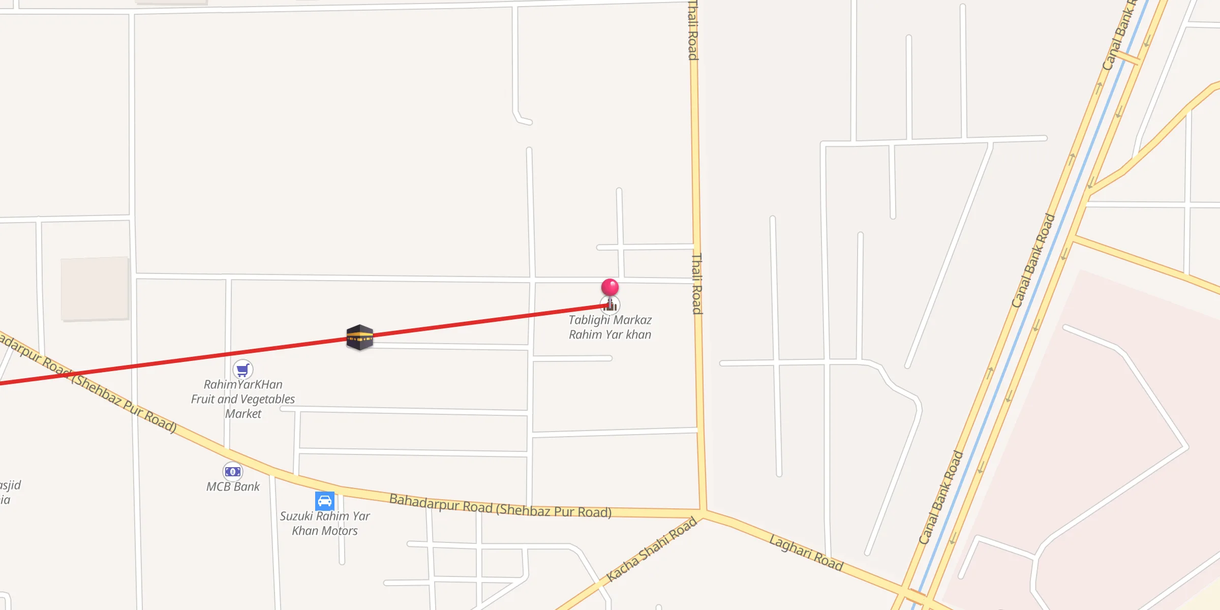 Carte de localisation : Tablighi Markaz Rahim Yar khan