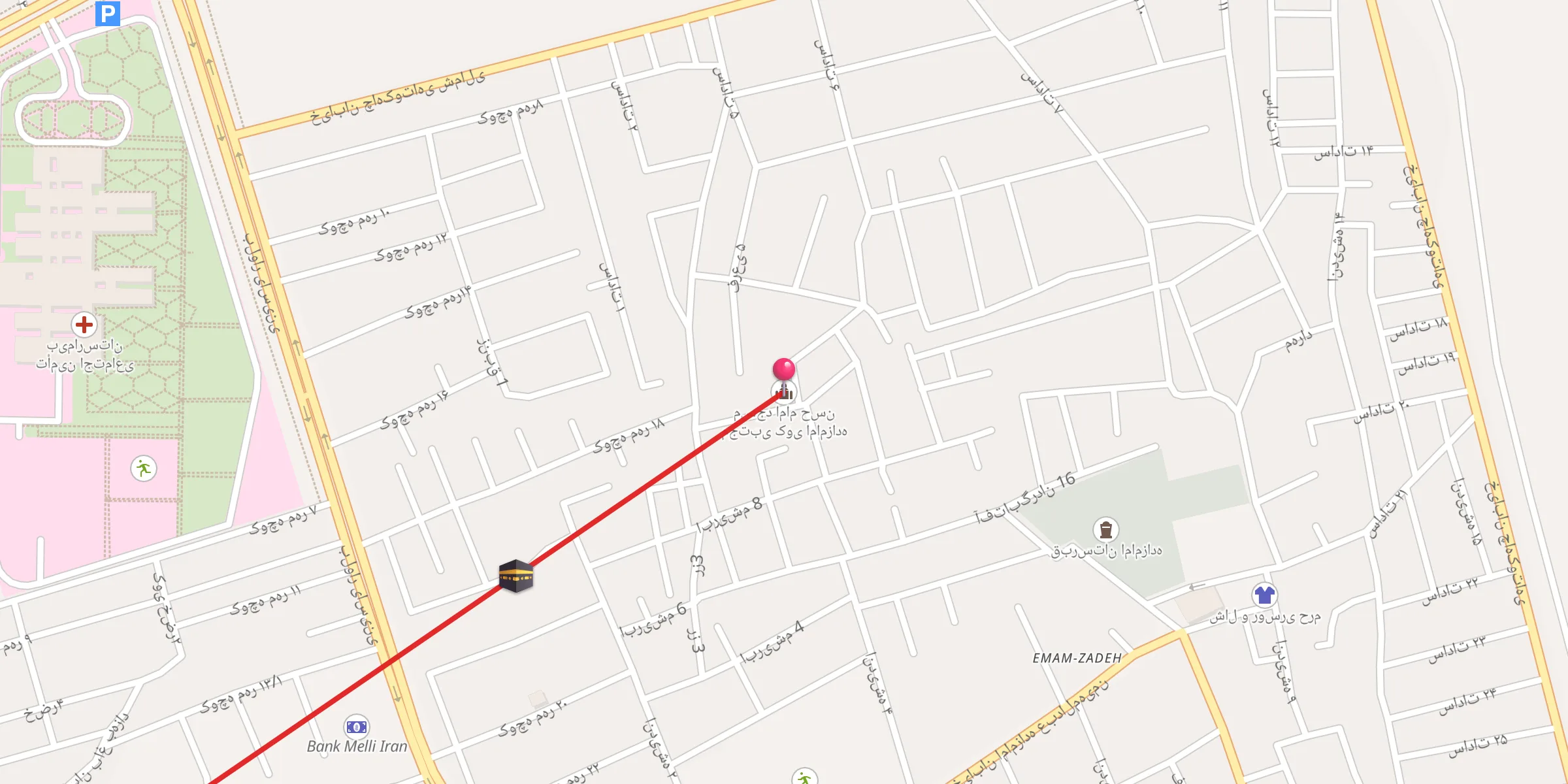 Carte de localisation : مسجد امام حسن مجتبی کوی امامزاده
