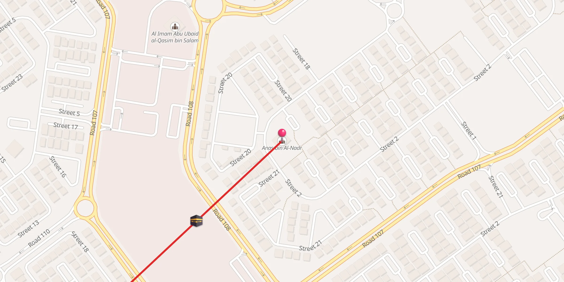 Carte de localisation : أنس بن النضر