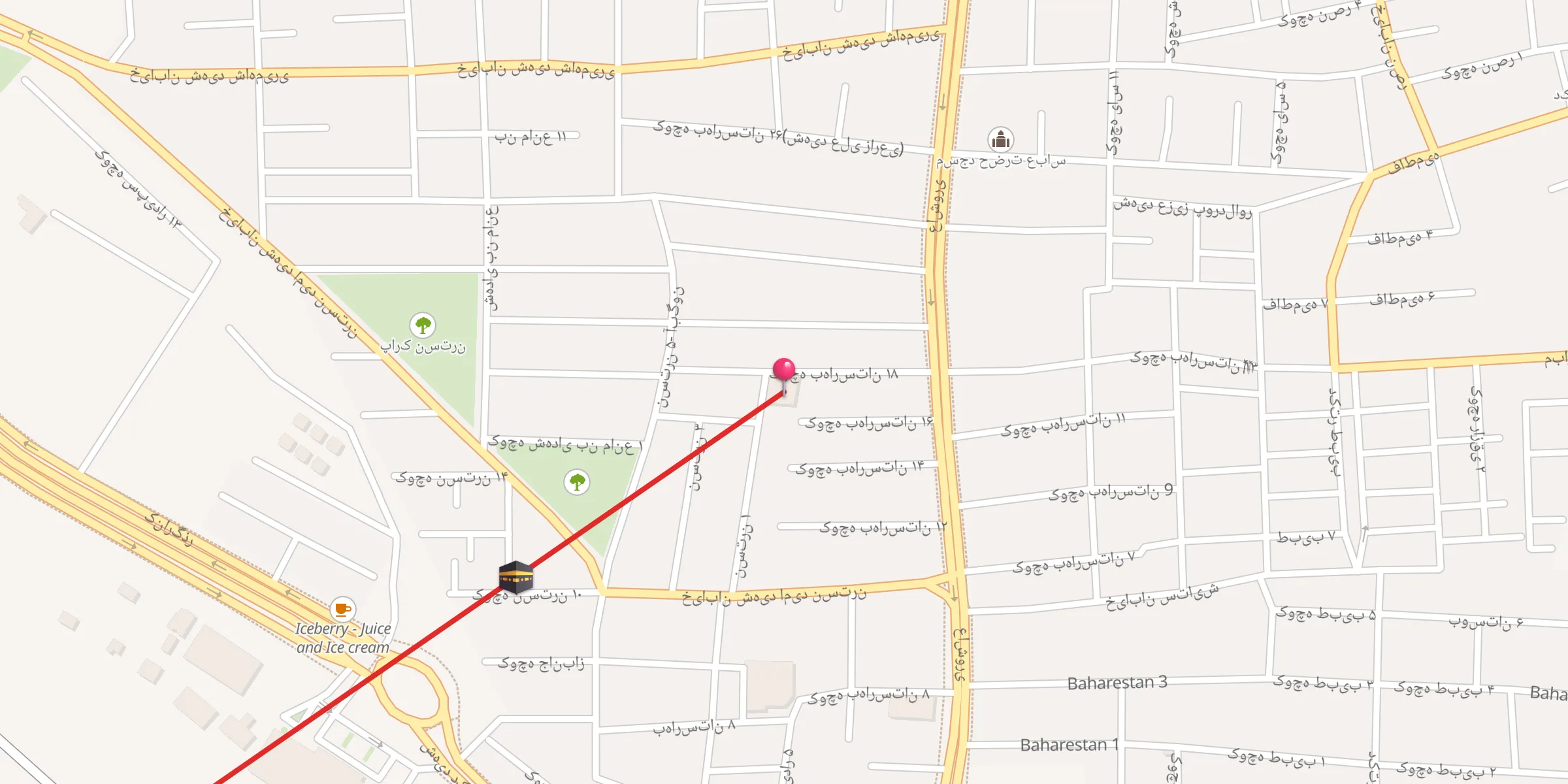 Carte de localisation : مسجد امام جعفر صادق (ع) کوی عاشوری