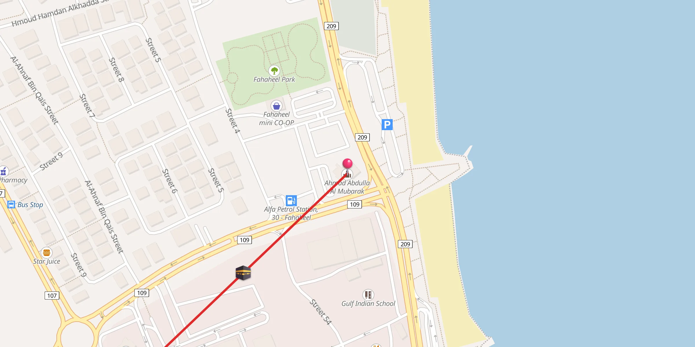 Carte de localisation : أحمد عبدالله المبارك