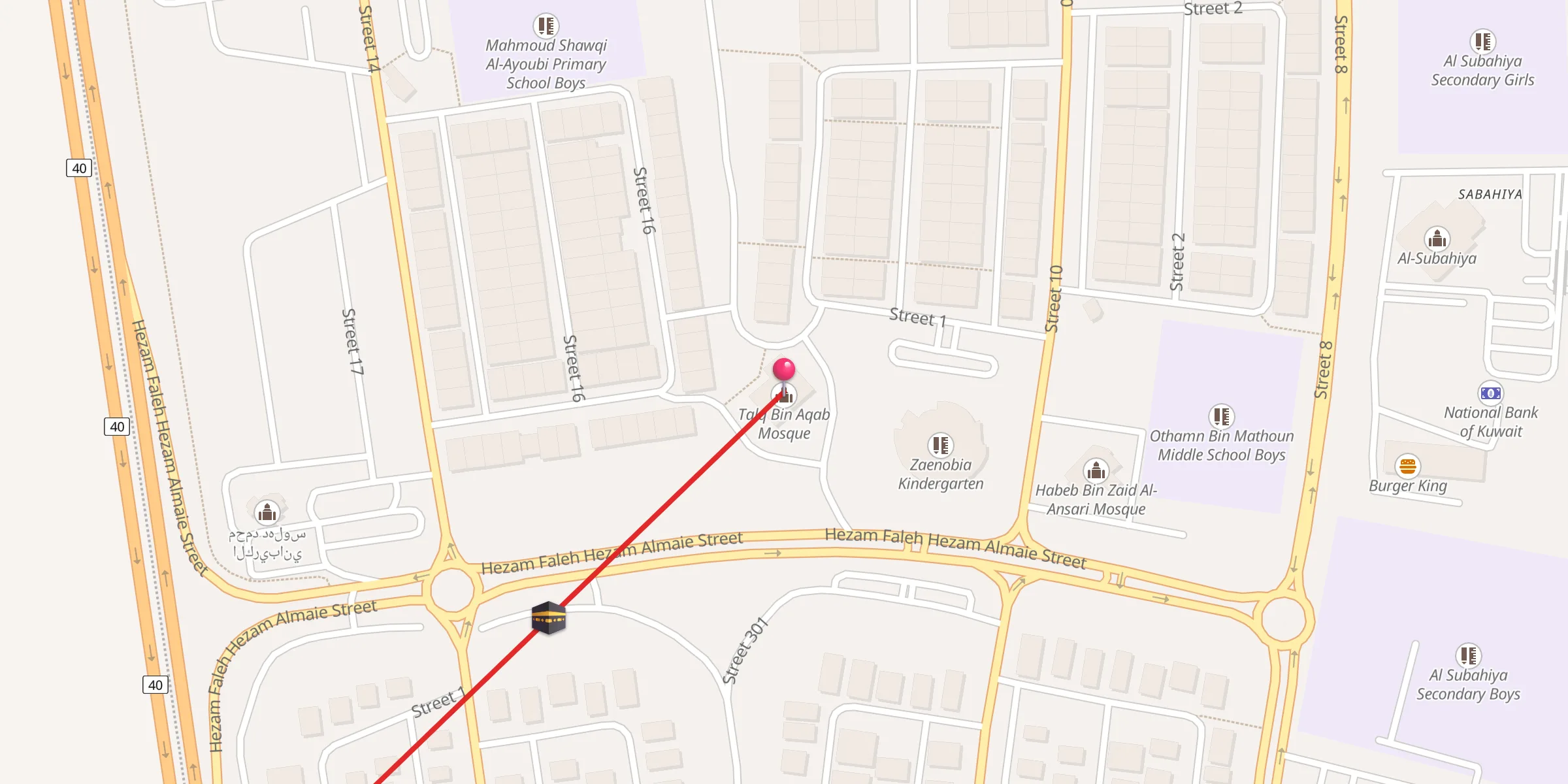 Carte de localisation : Talq Bin Aqab Mosque