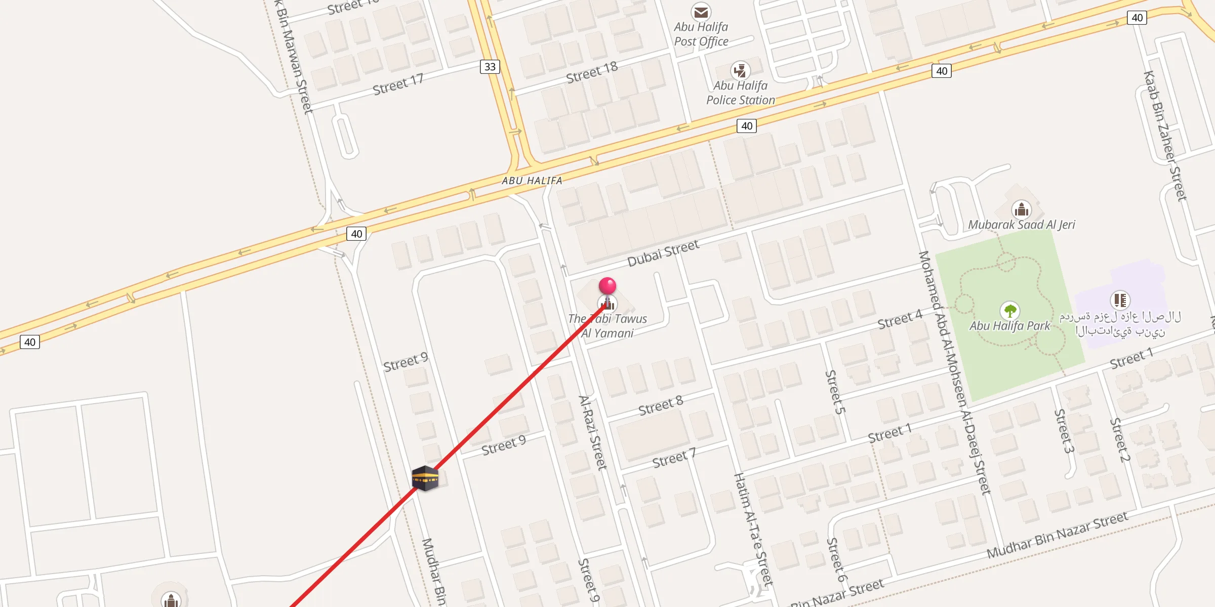 Carte de localisation : التابعي طاووس اليماني
