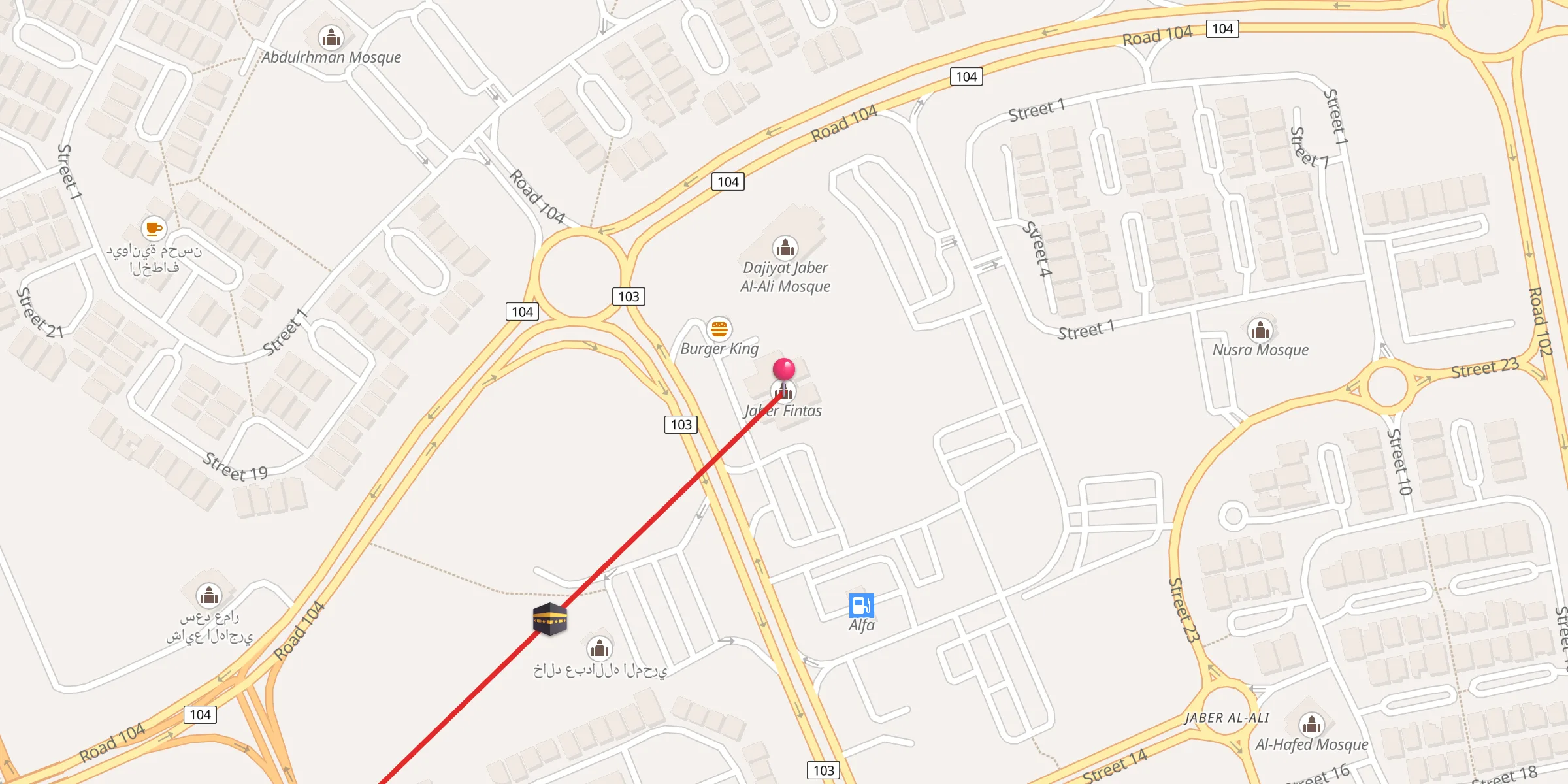 Carte de localisation : Jaber Fintas