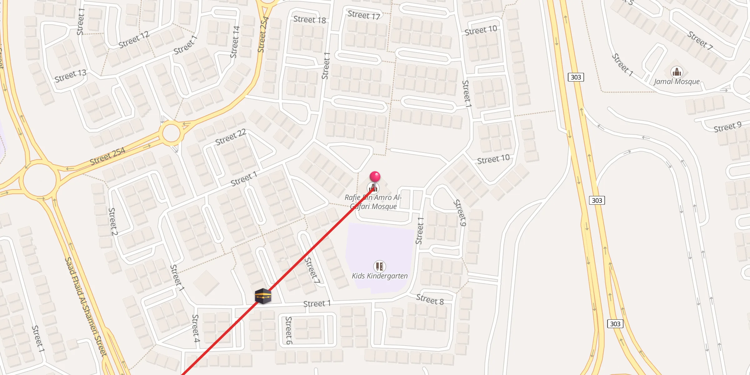 Carte de localisation : رافع بن عمرو الغفاري