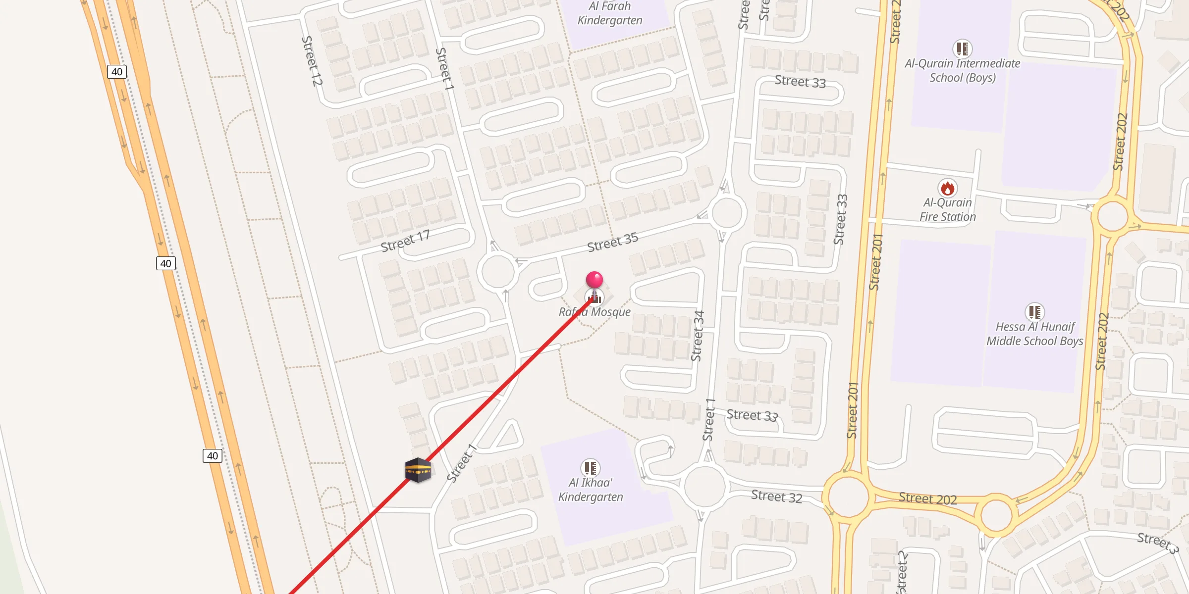 Carte de localisation : رفاعة بن الحارث