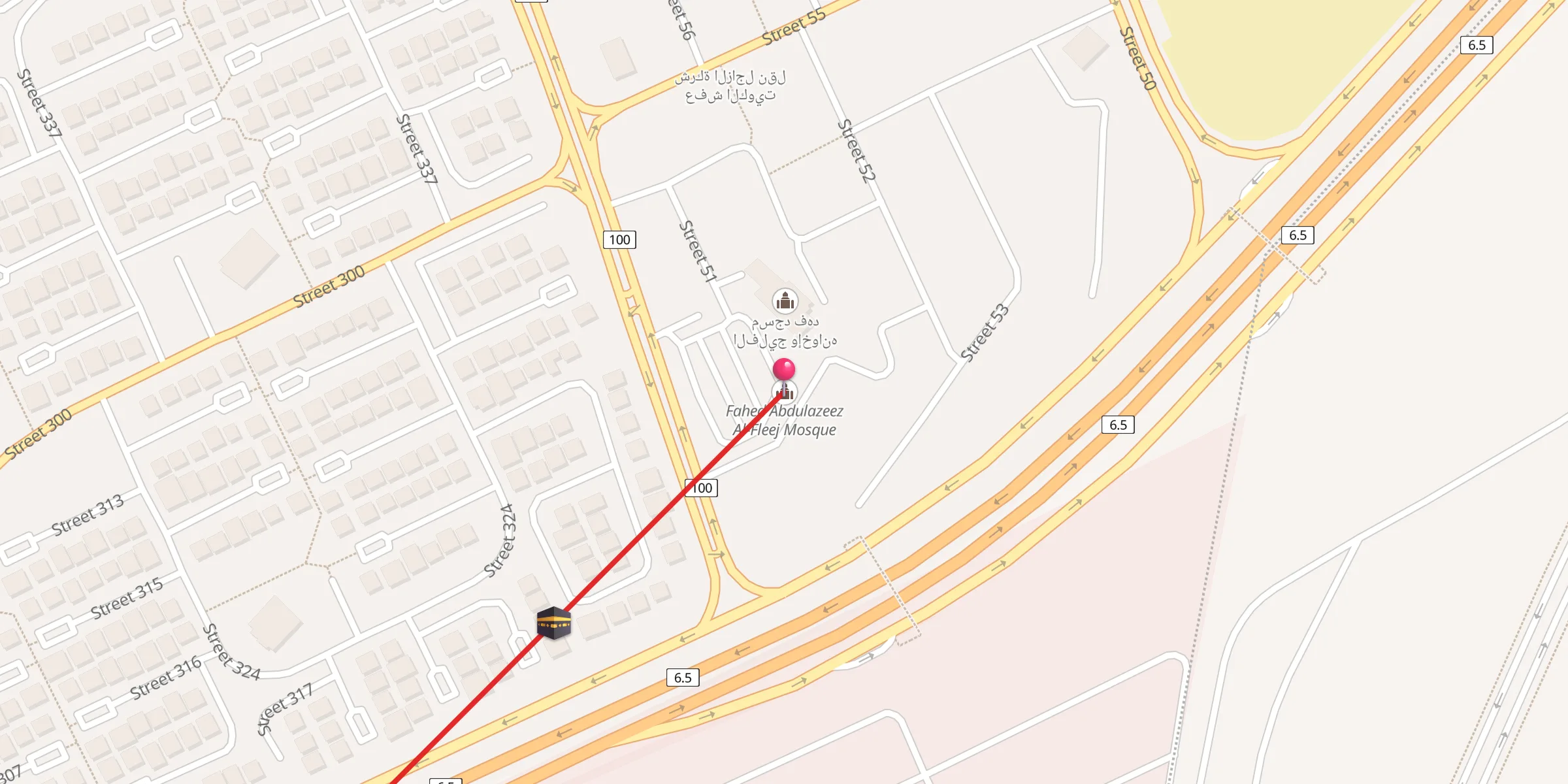 Carte de localisation : Fahed Abdulazeez Al-Fleej Mosque