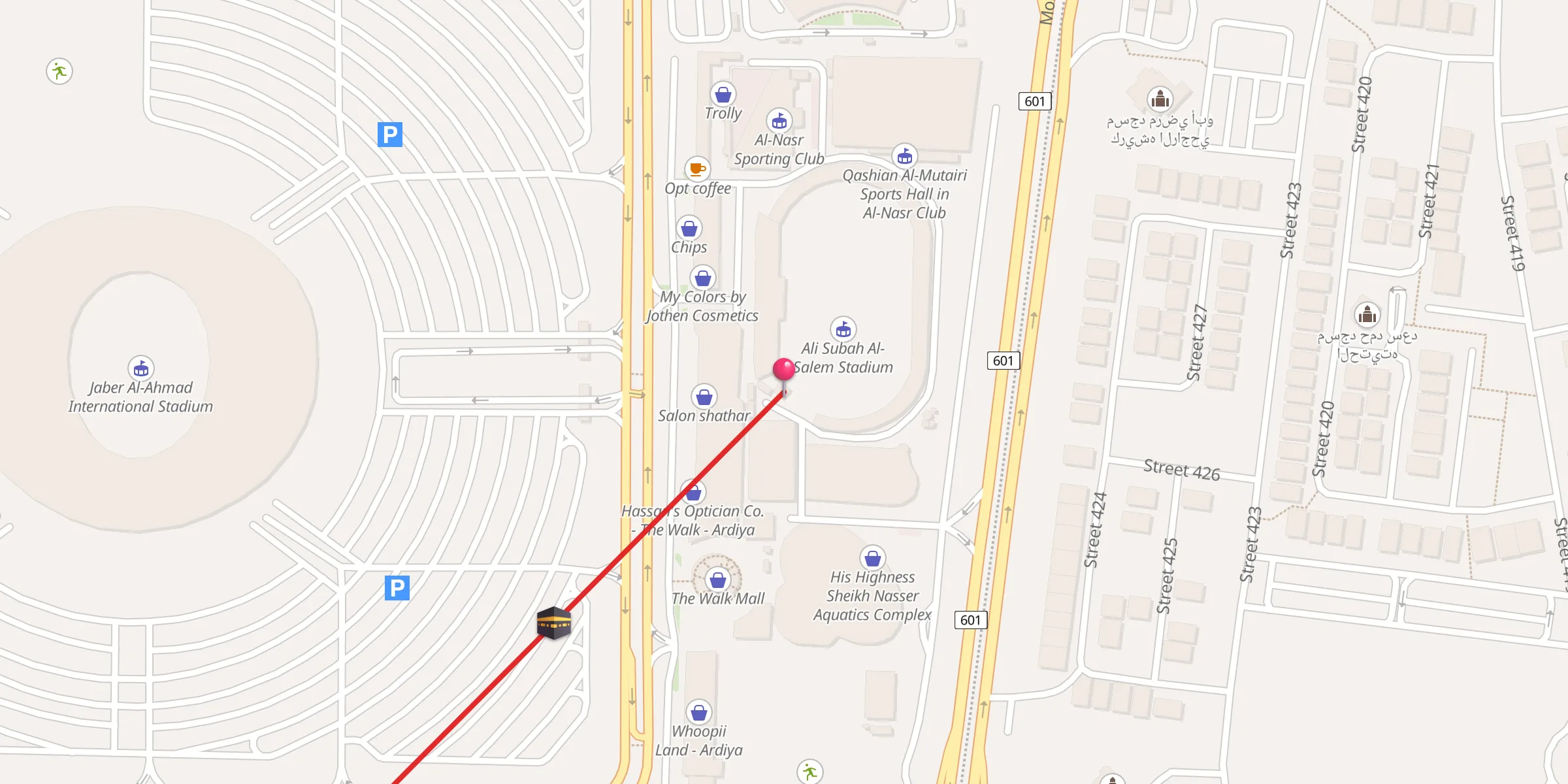 Carte de localisation : Al-Nasr Sports Club Mosque