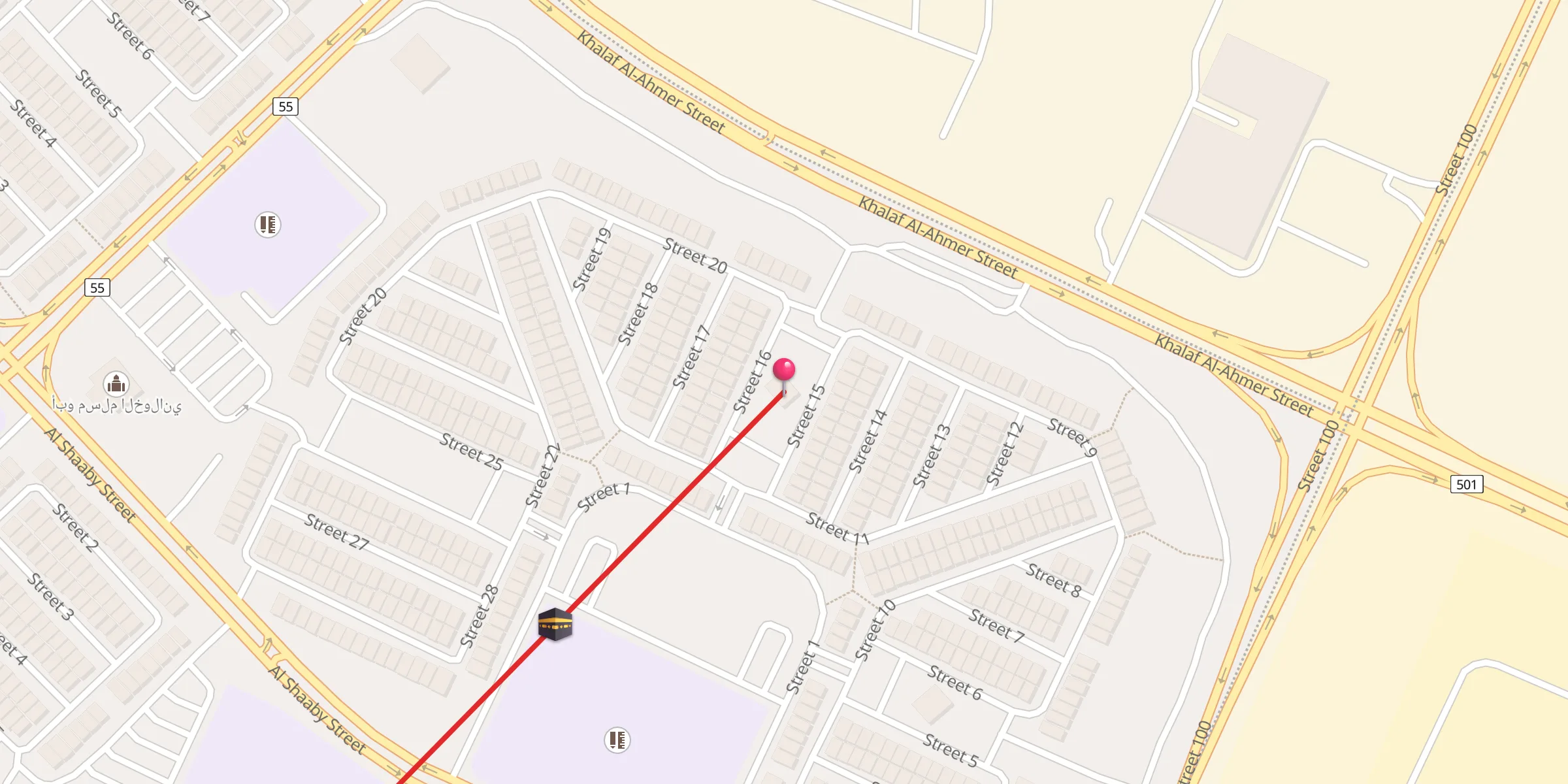 Carte de localisation : زيد بن الخطاب