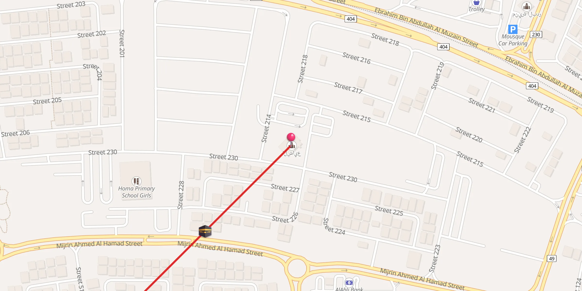 Carte de localisation : الشايع