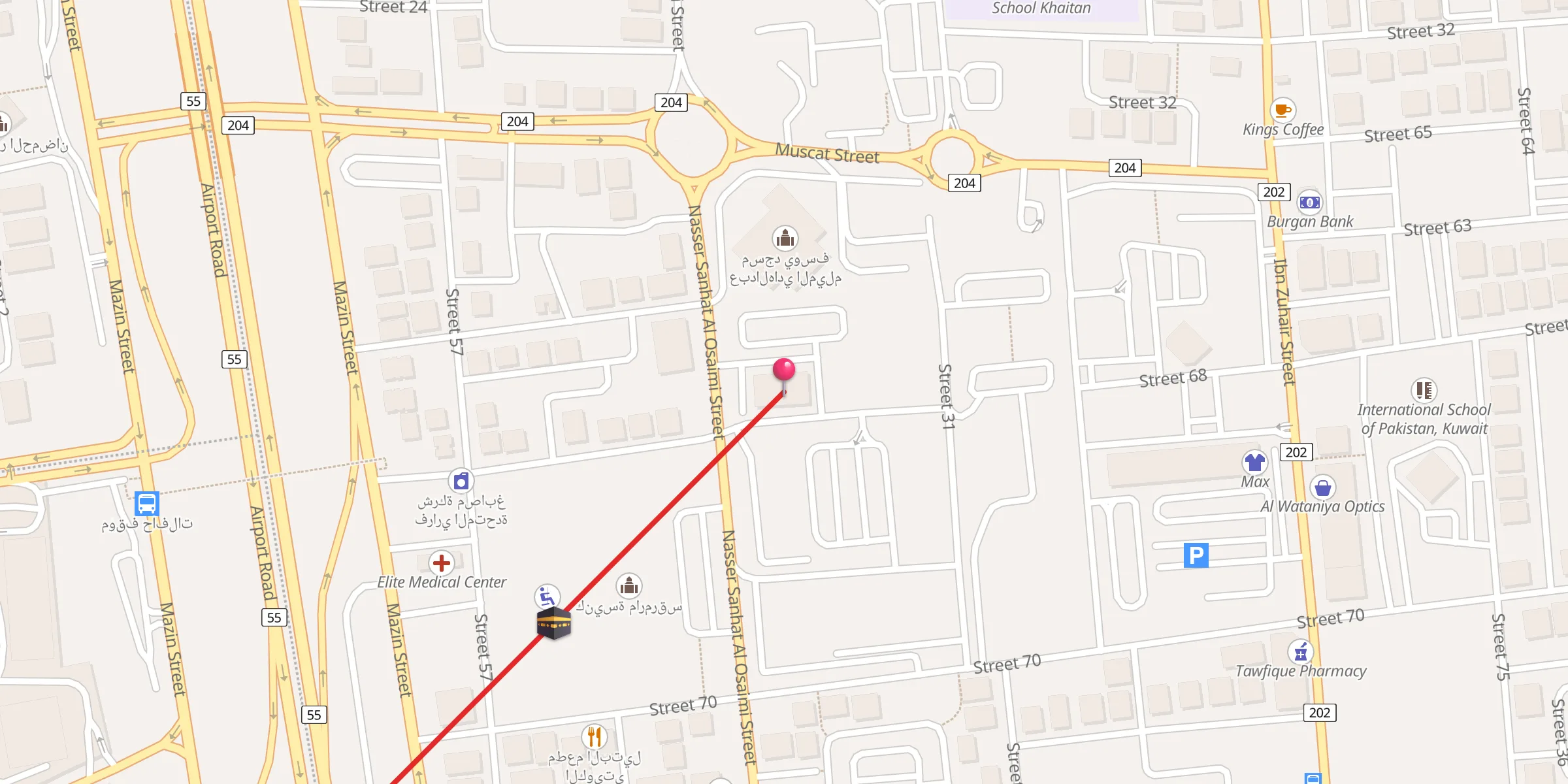 Carte de localisation : Yousef Abdulhadi Al-Mailam Mosque
