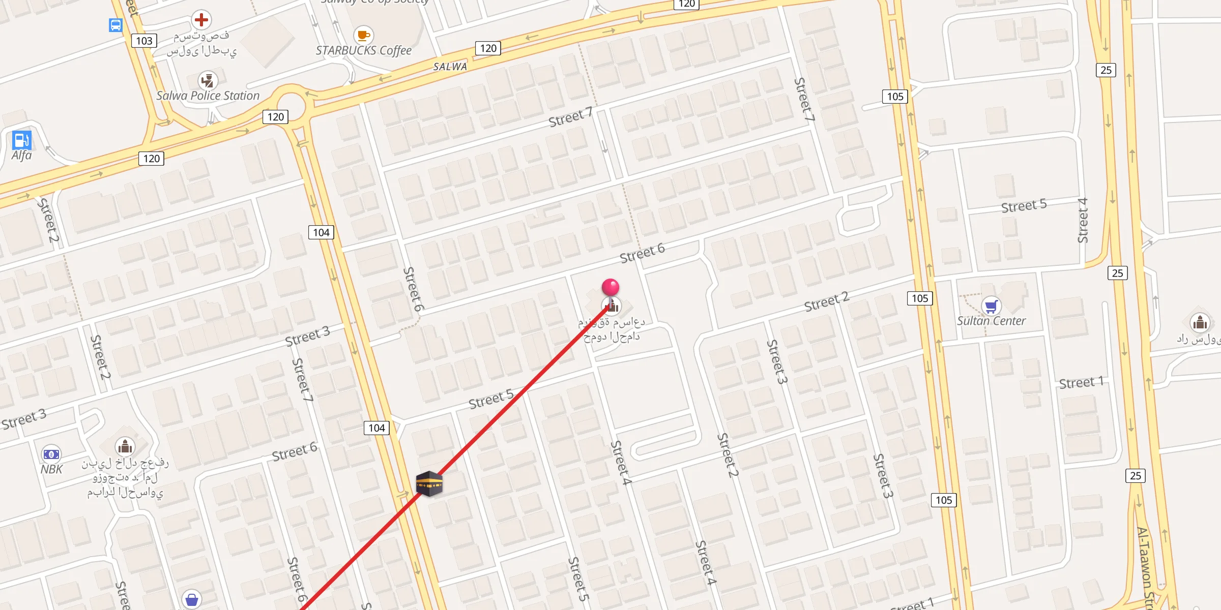 Carte de localisation : مرزوقة مساعد حمود الحماد