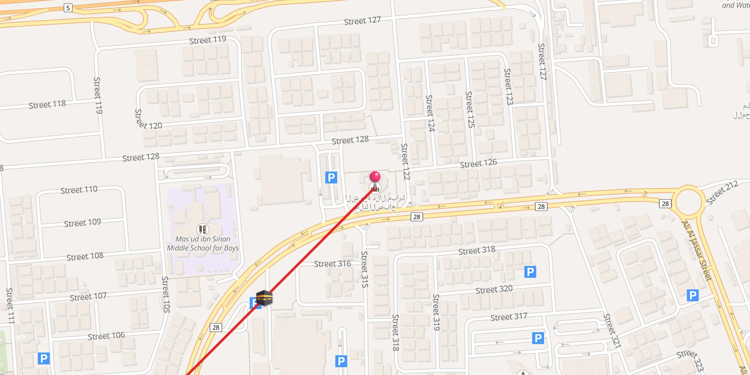 Carte de localisation : الشيخة دلال مبارك مالك الصباح