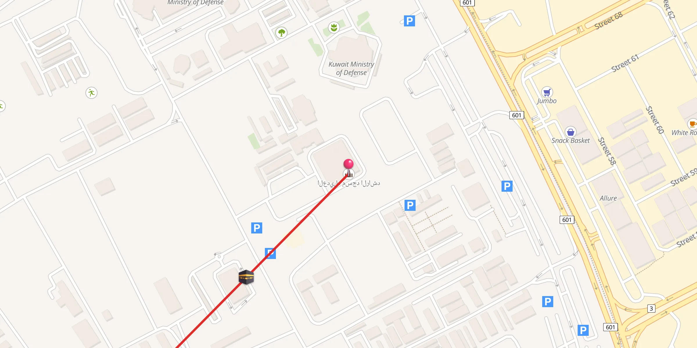 Carte de localisation : العديله مسجد الراشد