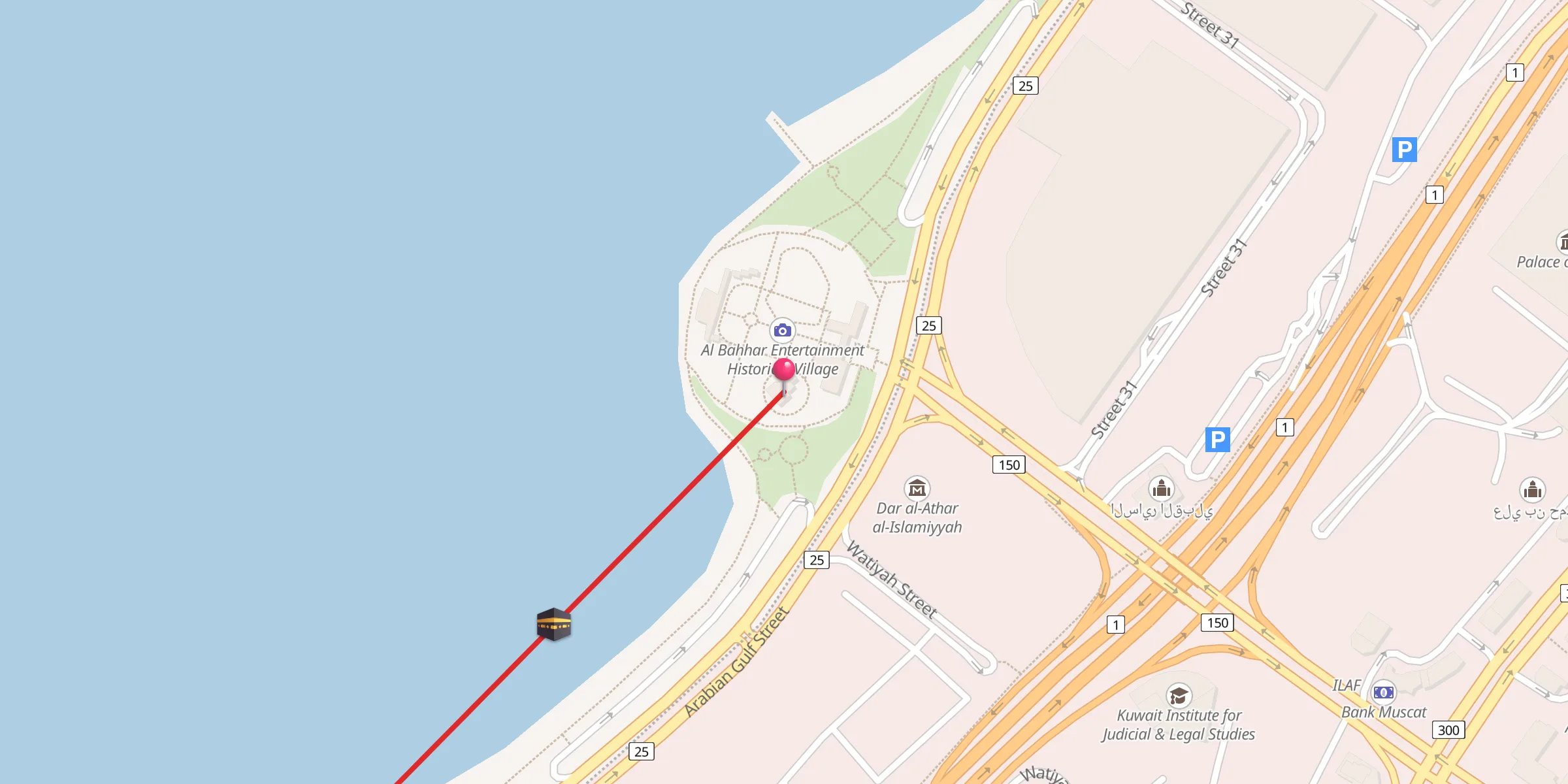 Carte de localisation : المقهى الشعبي (قرية يوم البحار)