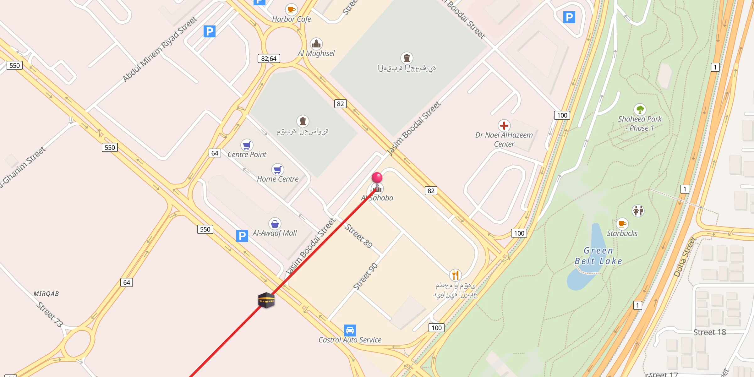 Carte de localisation : الصحابة