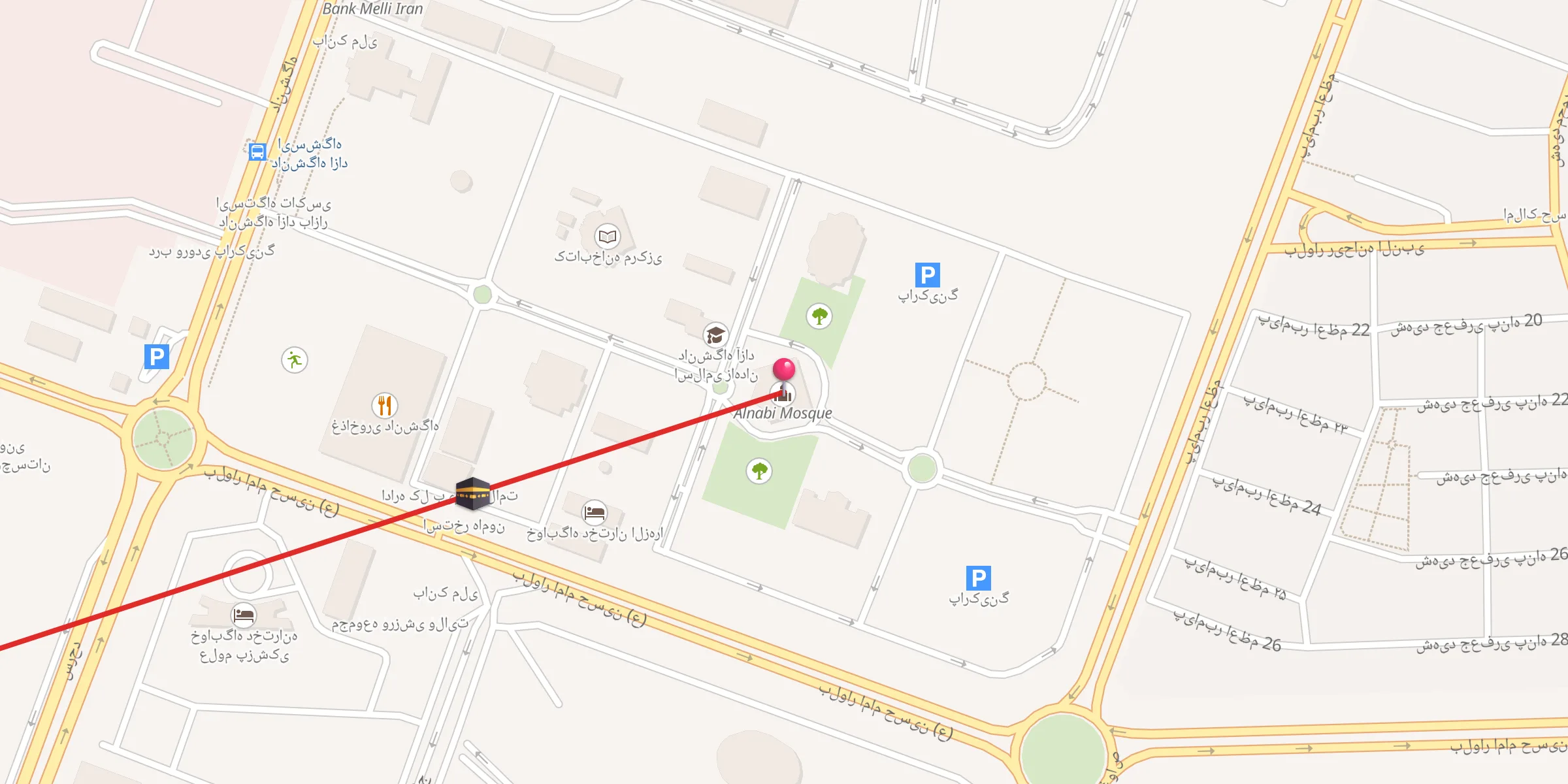 Carte de localisation : مسجد النبی