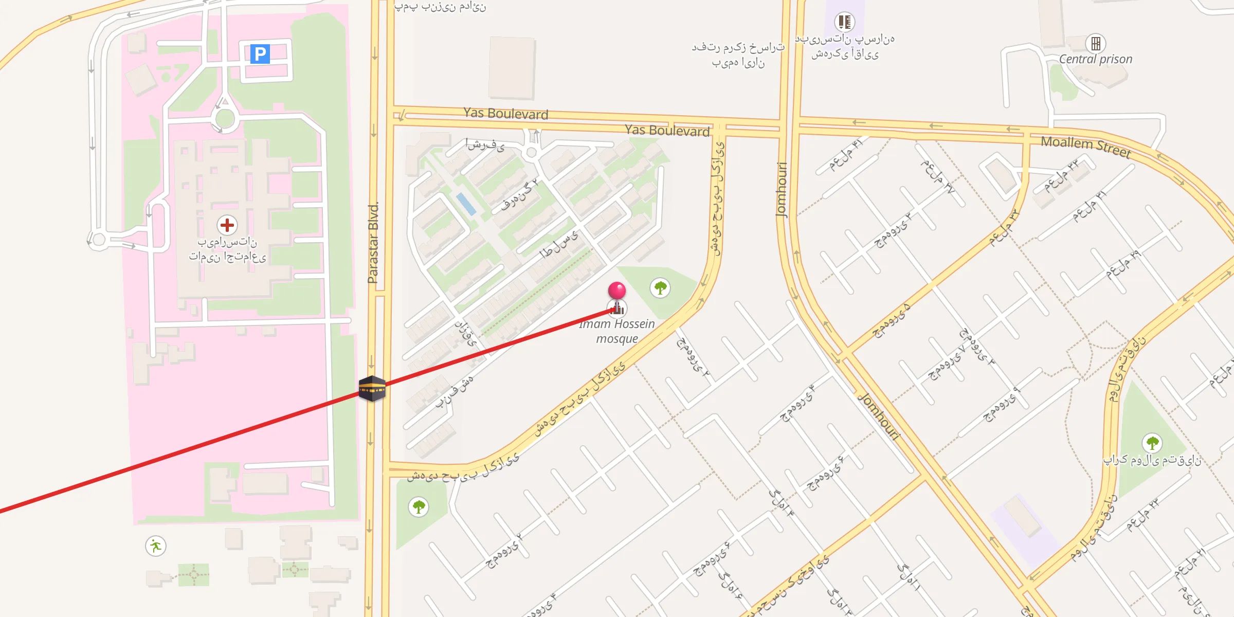 Carte de localisation : مسجد امام حسین