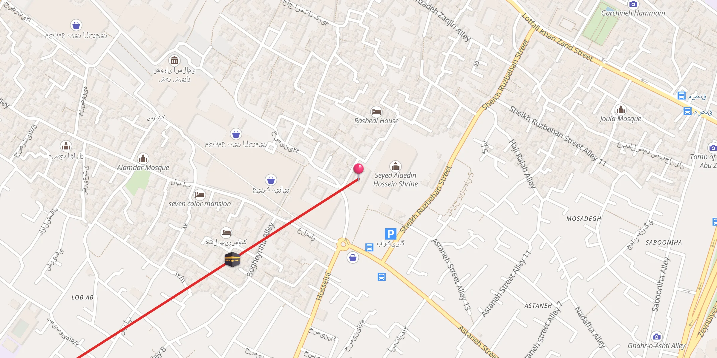 Carte de localisation : امامزاده سید علاءالدین حسین