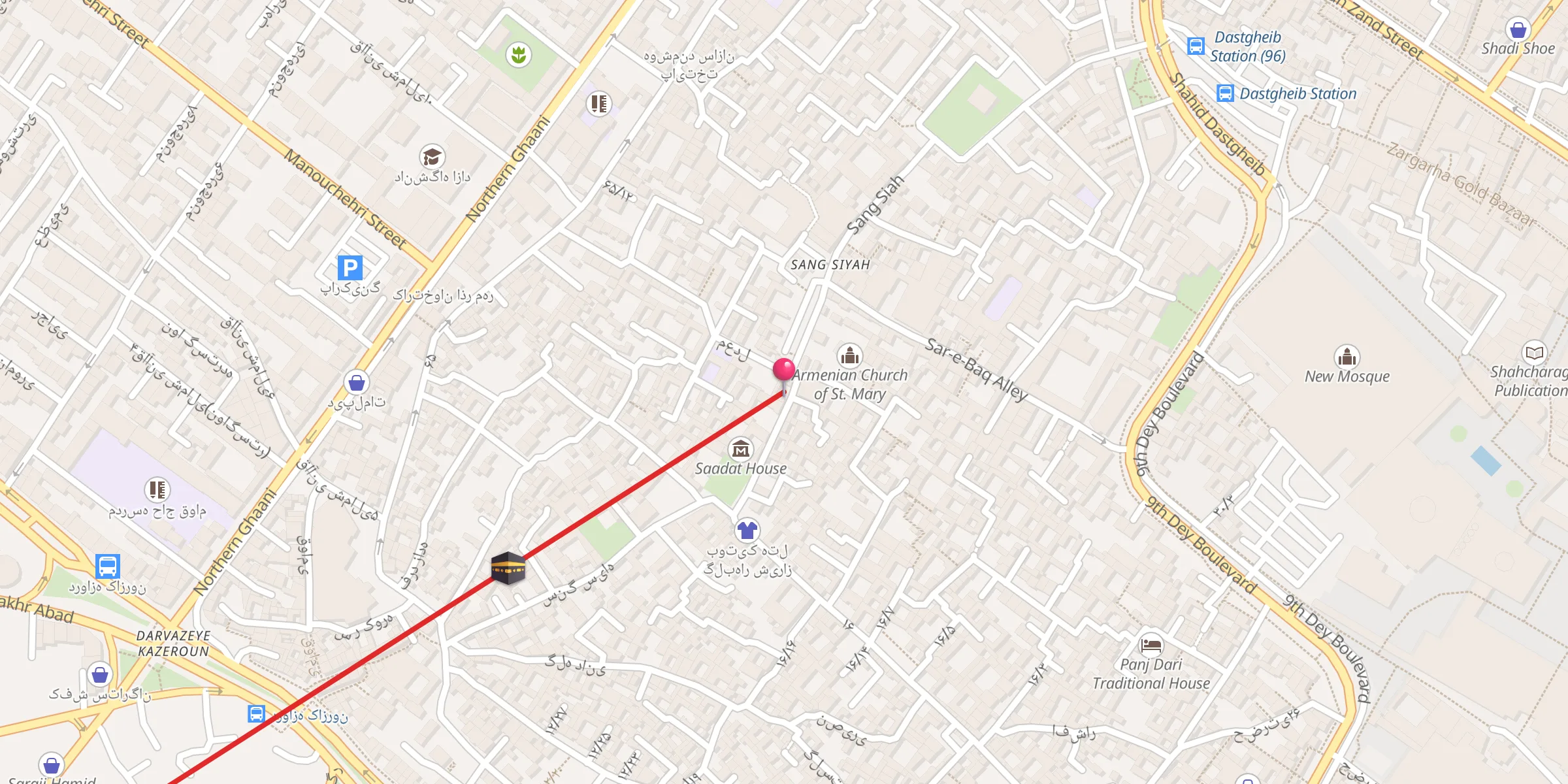 Carte de localisation : حرم مطهر حضرت زین الدین