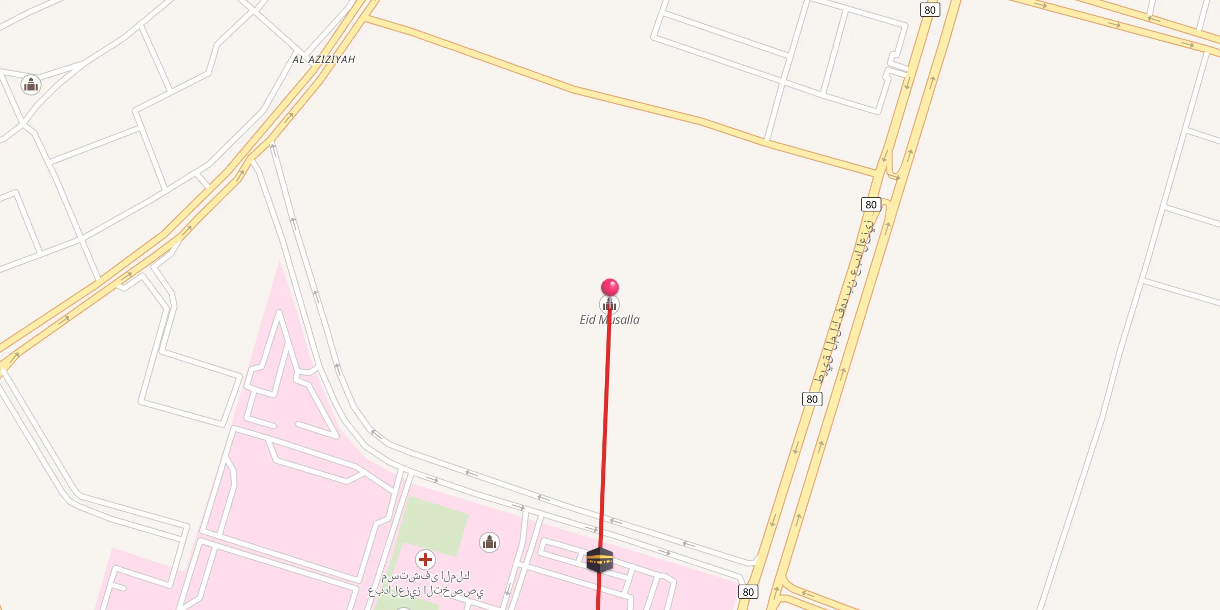 Carte de localisation : مصلى العيد