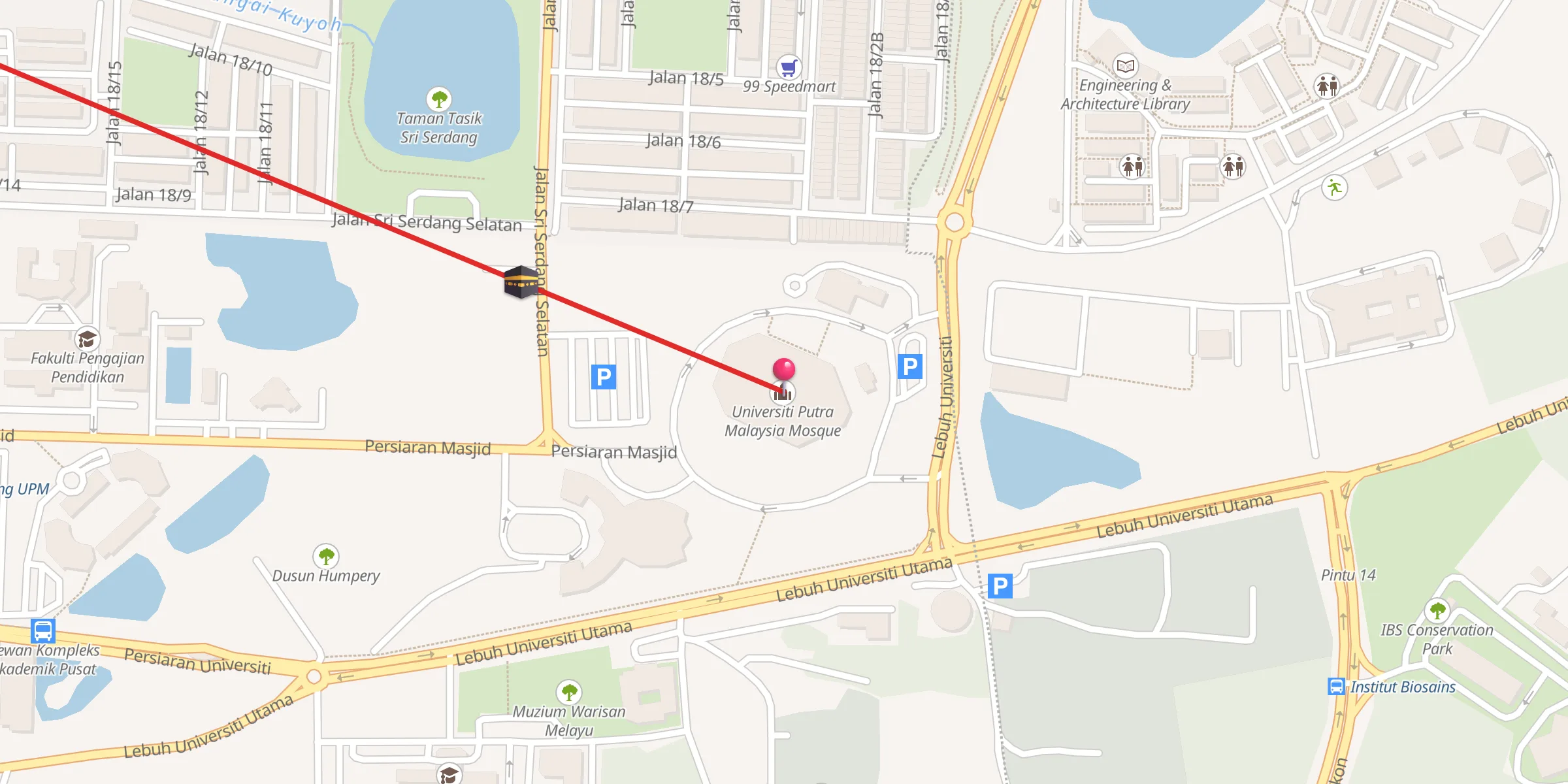 Carte de localisation : Masjid Universiti Putra Malaysia