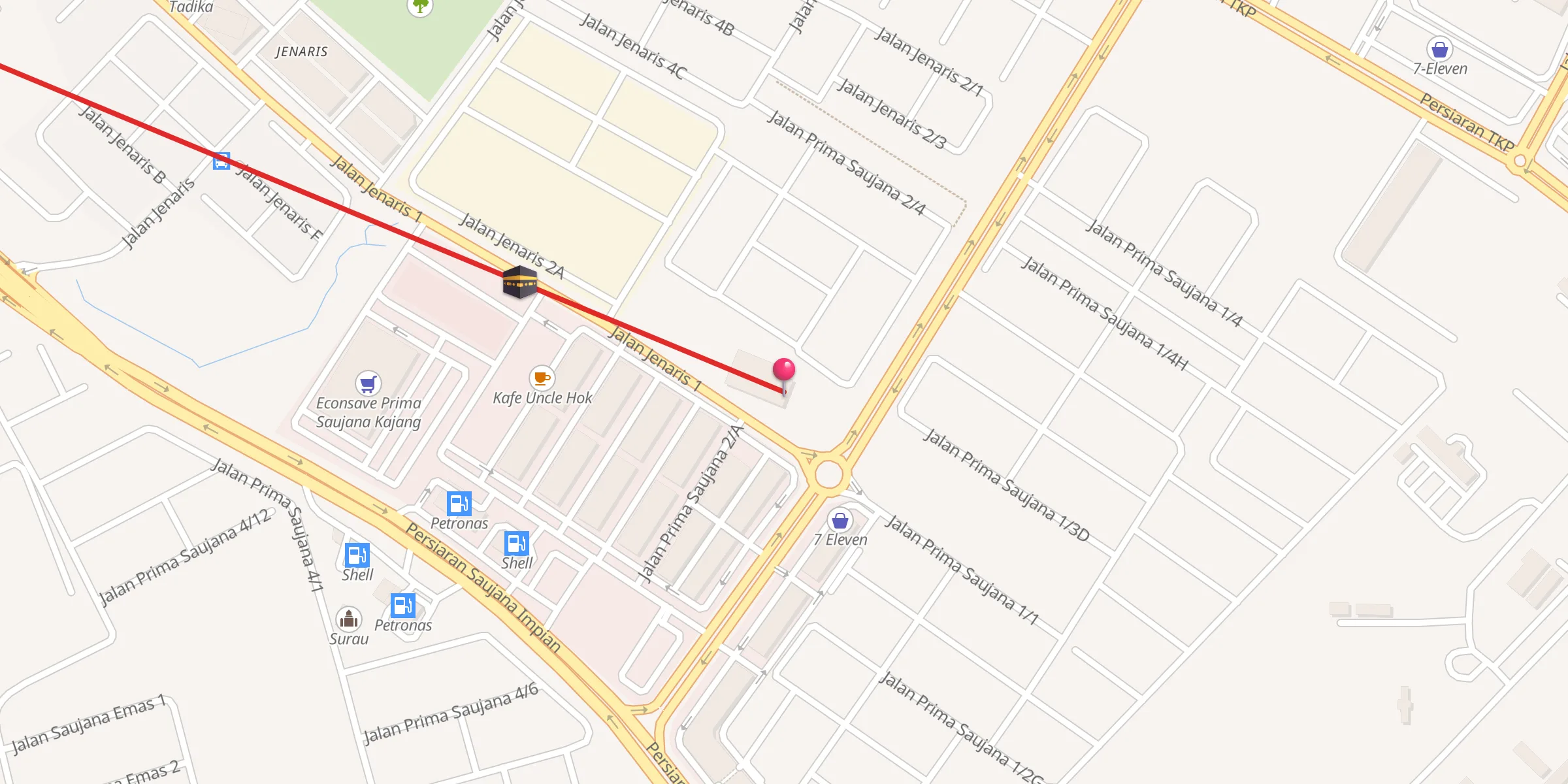 Carte de localisation : Masjid Prima Saujana Kajang