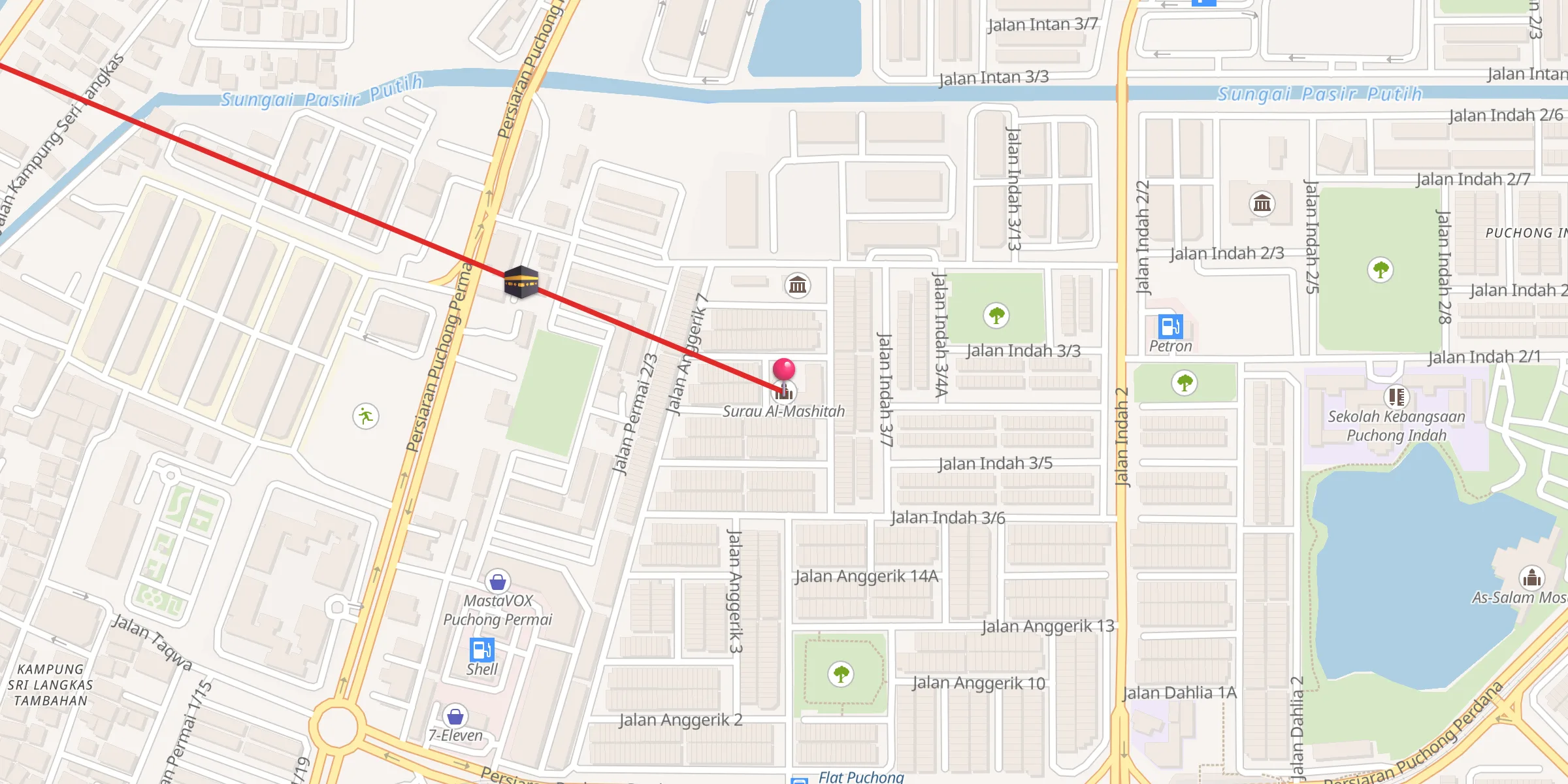 Carte de localisation : Surau Al-Mashitah