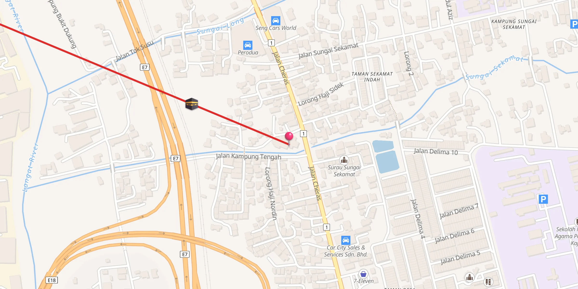 Carte de localisation : Masjid Sungai Sekamat