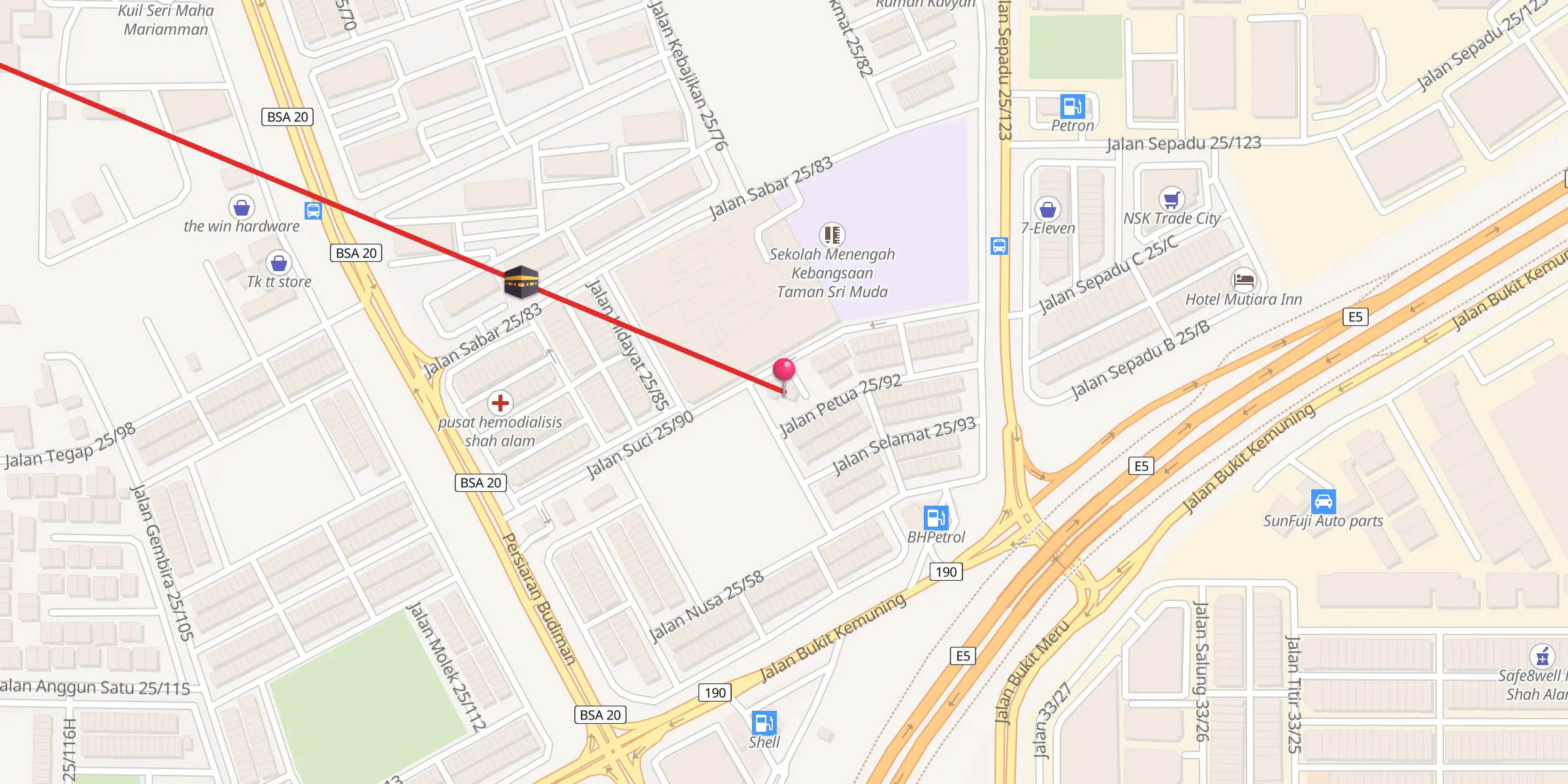 Carte de localisation : Surau Al Muiz Taman Sri Muda